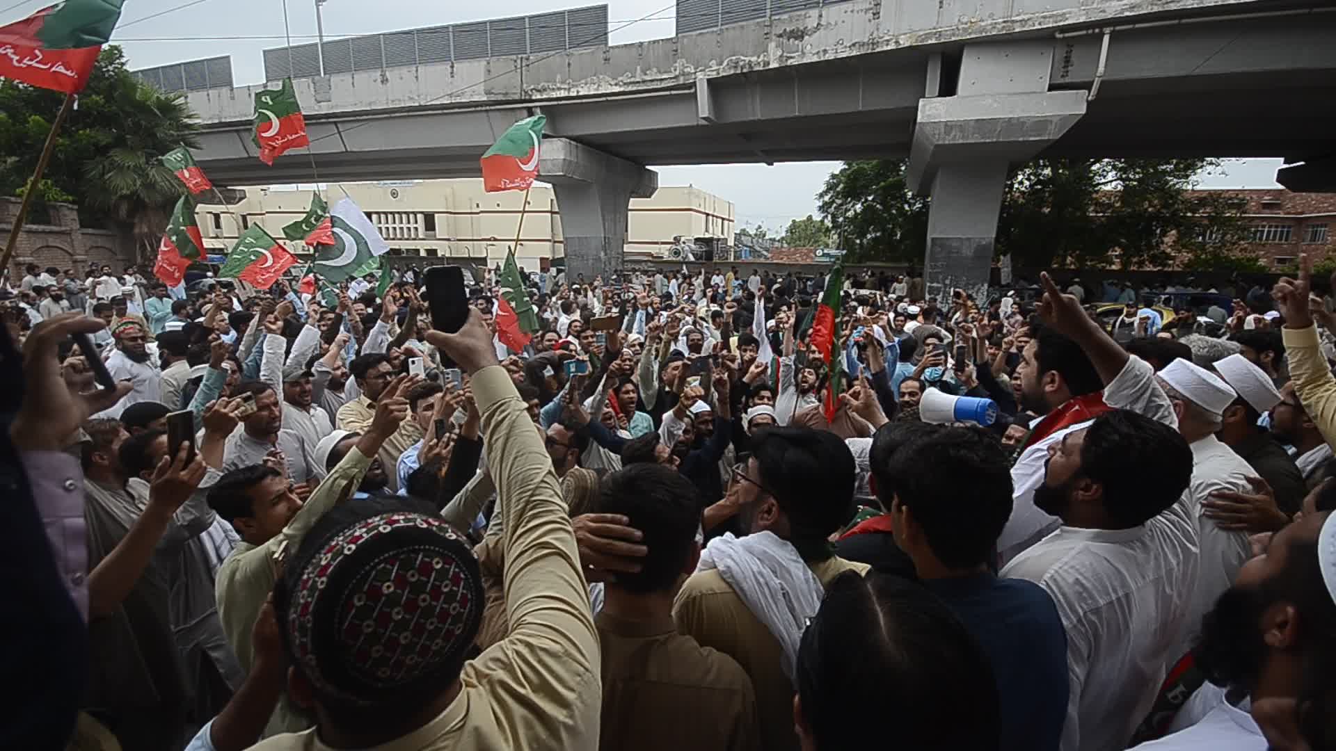 Workers of Pakistan Tehreek-e-Insaf protest across Pakistan against the burning of Holy Quran in Sweden.
