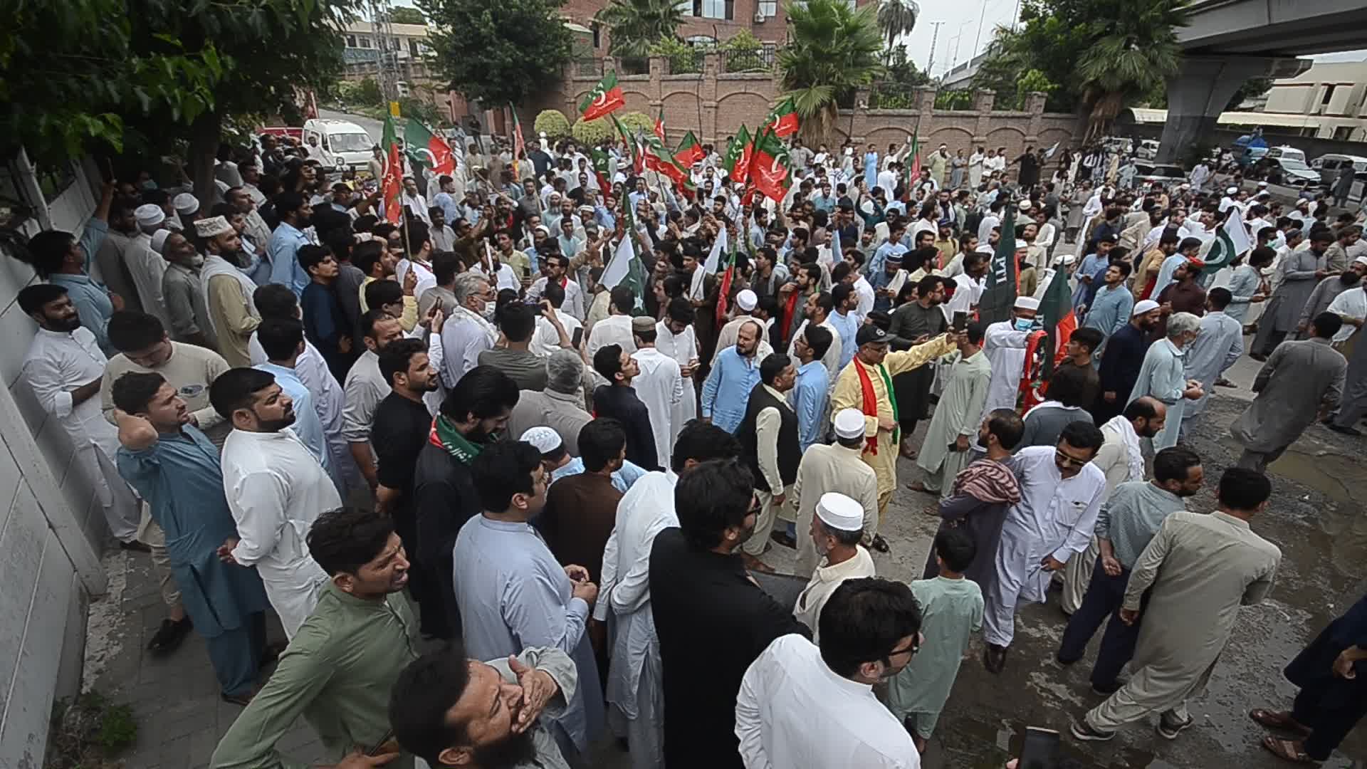 Workers of Pakistan Tehreek-e-Insaf protest across Pakistan against the burning of Holy Quran in Sweden.