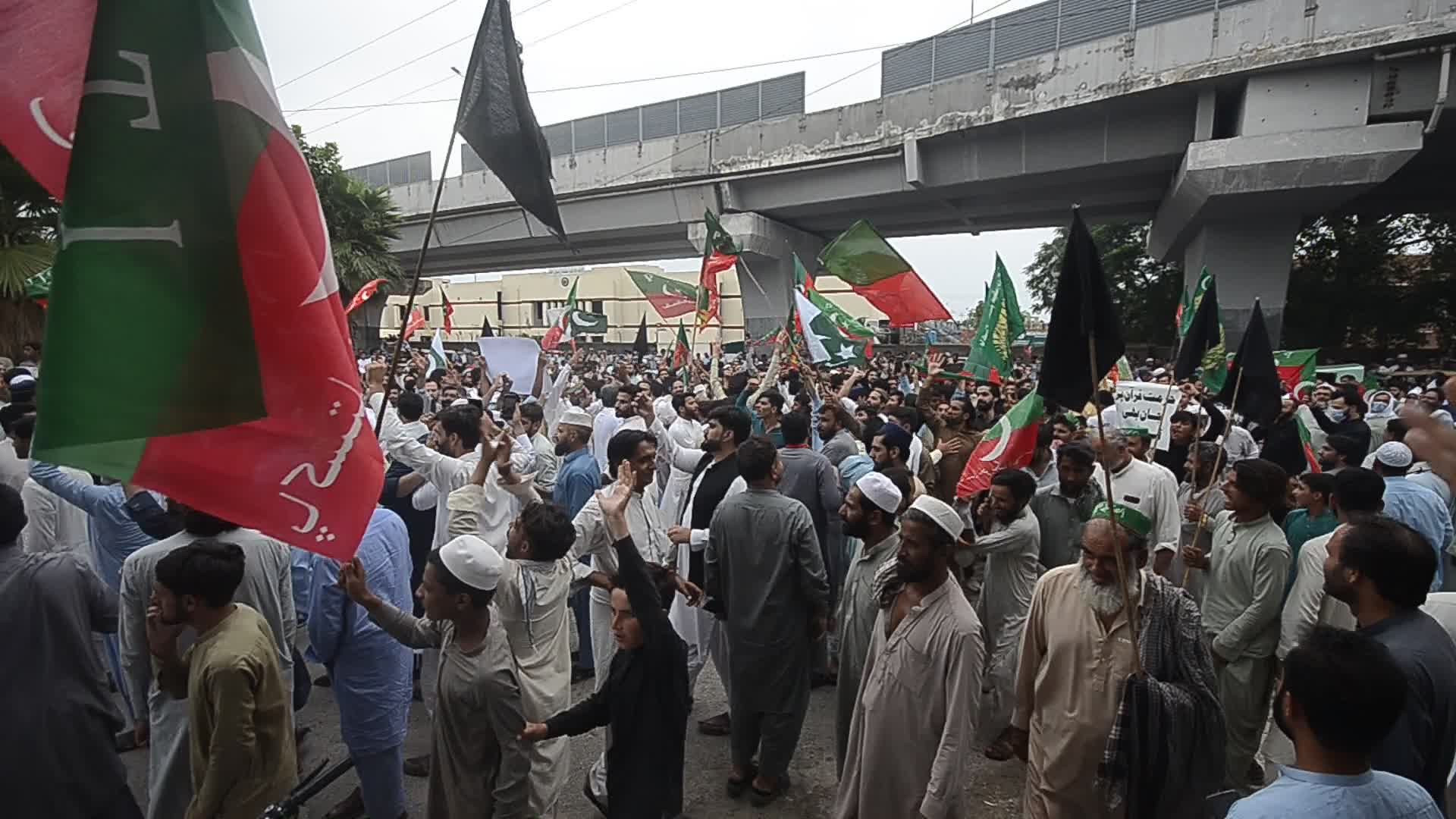 Workers of Pakistan Tehreek-e-Insaf protest across Pakistan against the burning of Holy Quran in Sweden.