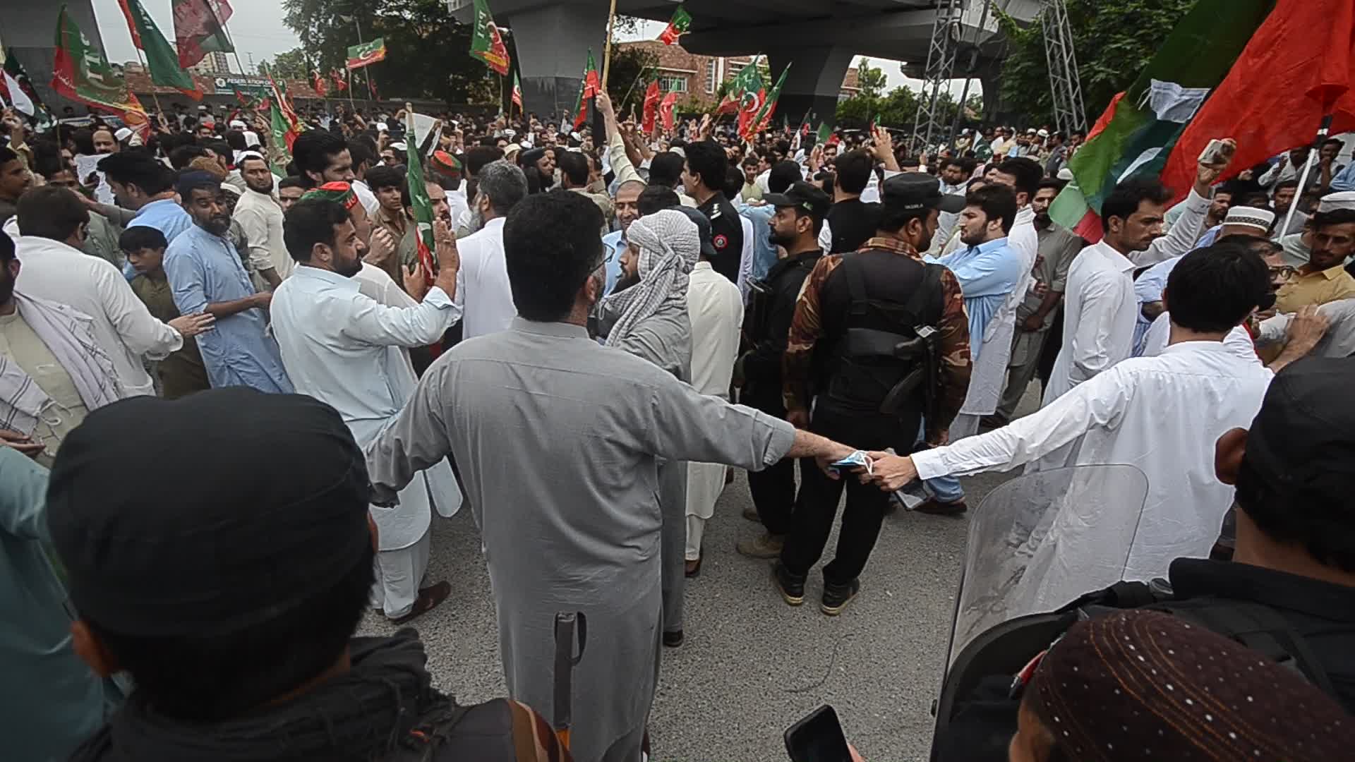 Workers of Pakistan Tehreek-e-Insaf protest across Pakistan against the burning of Holy Quran in Sweden.
