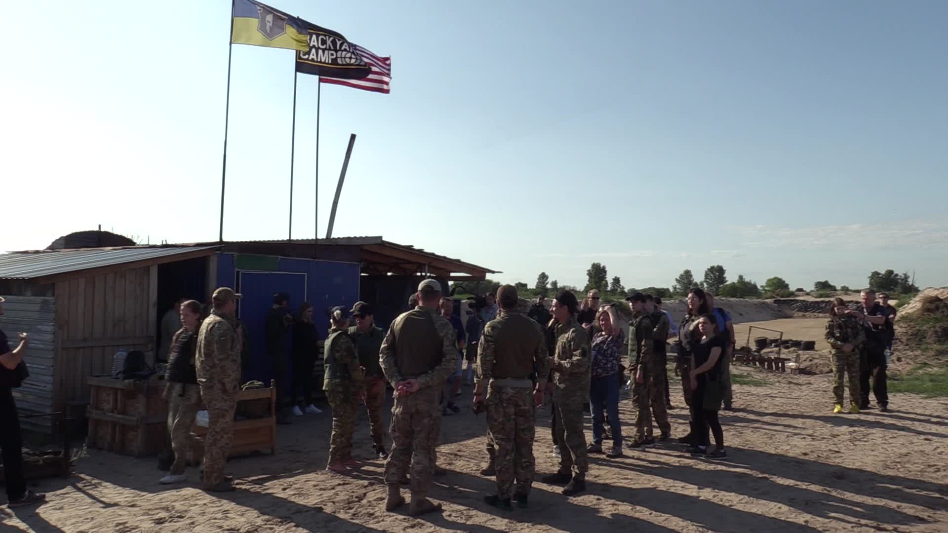 A training session and test of new military uniforms designed for women outside of Kyiv, amid Russia's invasion of Ukraine.