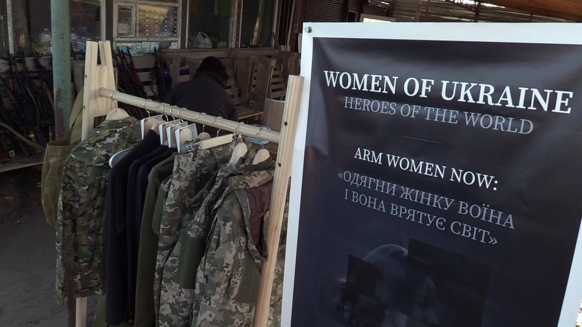 A training session and test of new military uniforms designed for women outside of Kyiv, amid Russia's invasion of Ukraine.