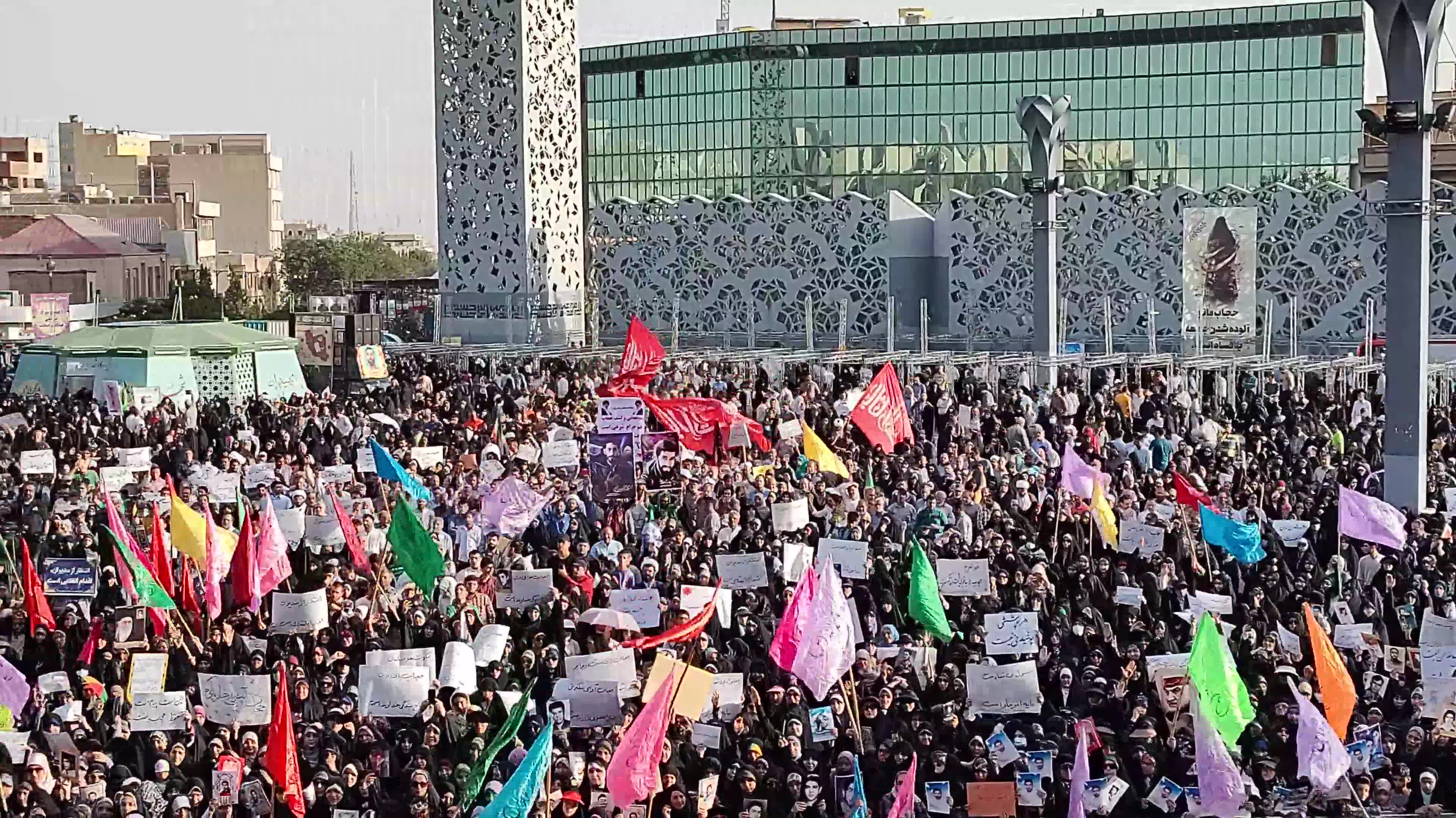 Iran, A rally to show the anger towards women who do not wear the mandatory Hijab.