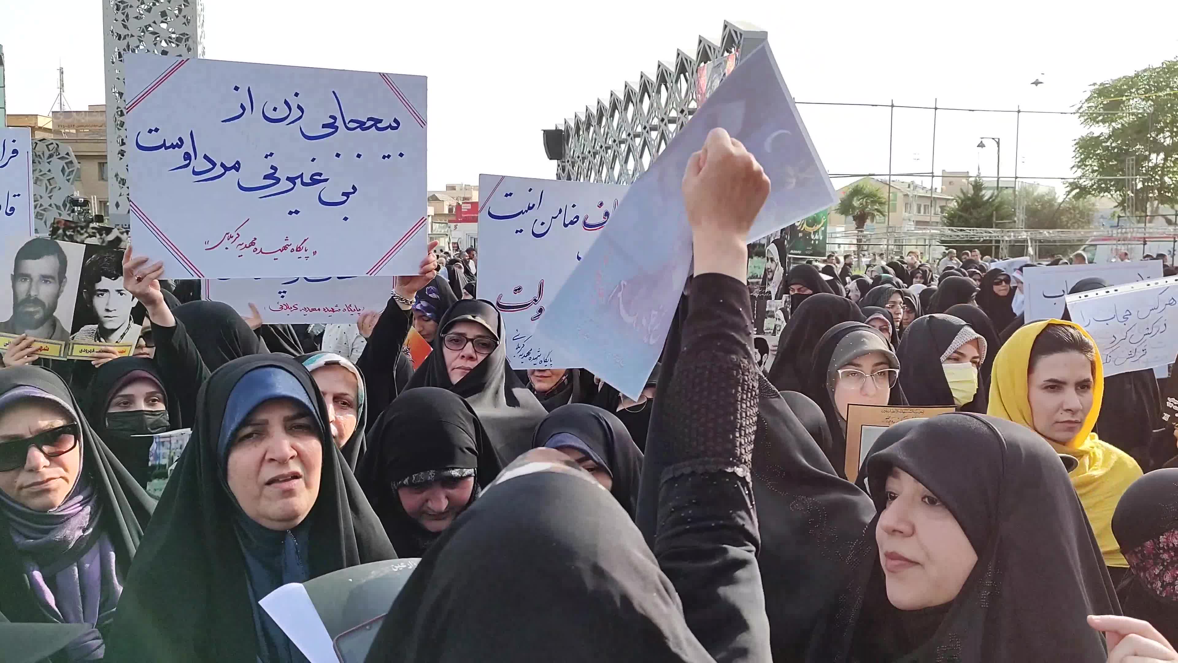 Iran, A rally to show the anger towards women who do not wear the mandatory Hijab.