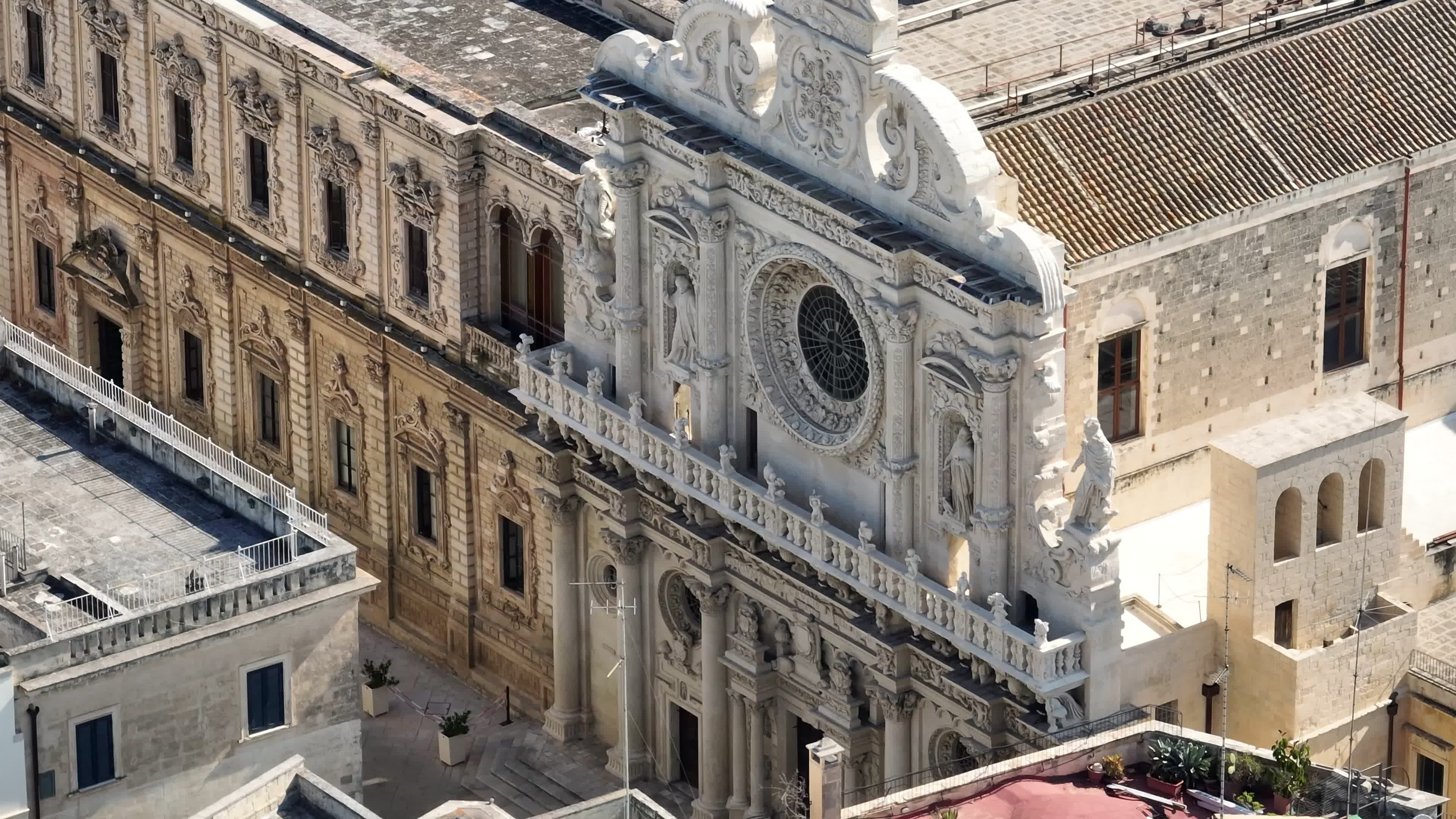 Drone View Of Basilica di Santa Croce In Lecce