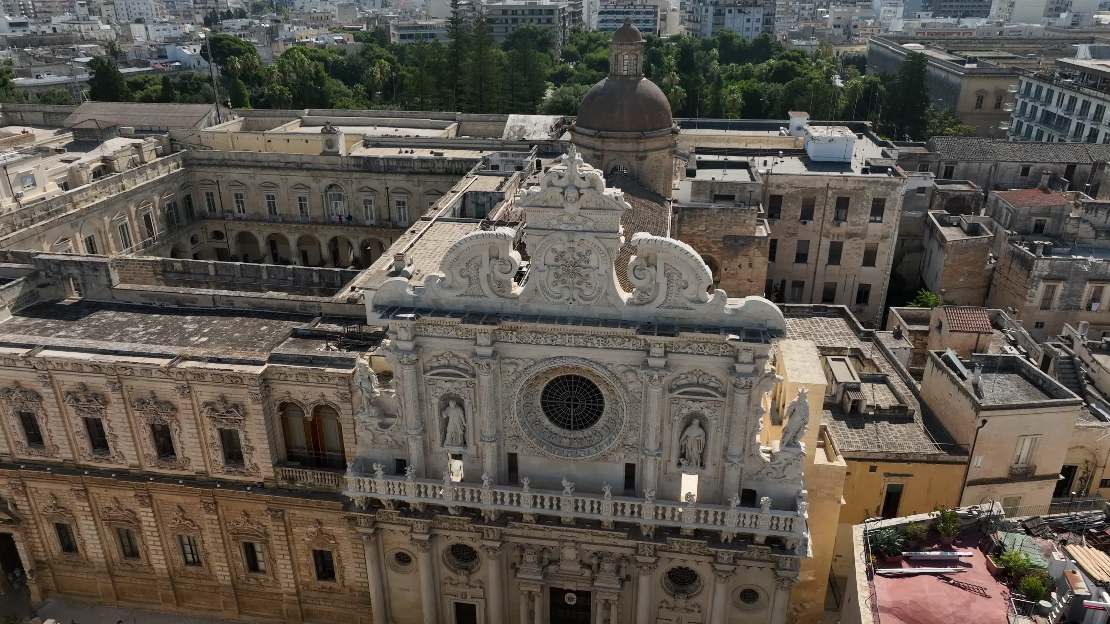 Drone View Of Basilica di Santa Croce In Lecce