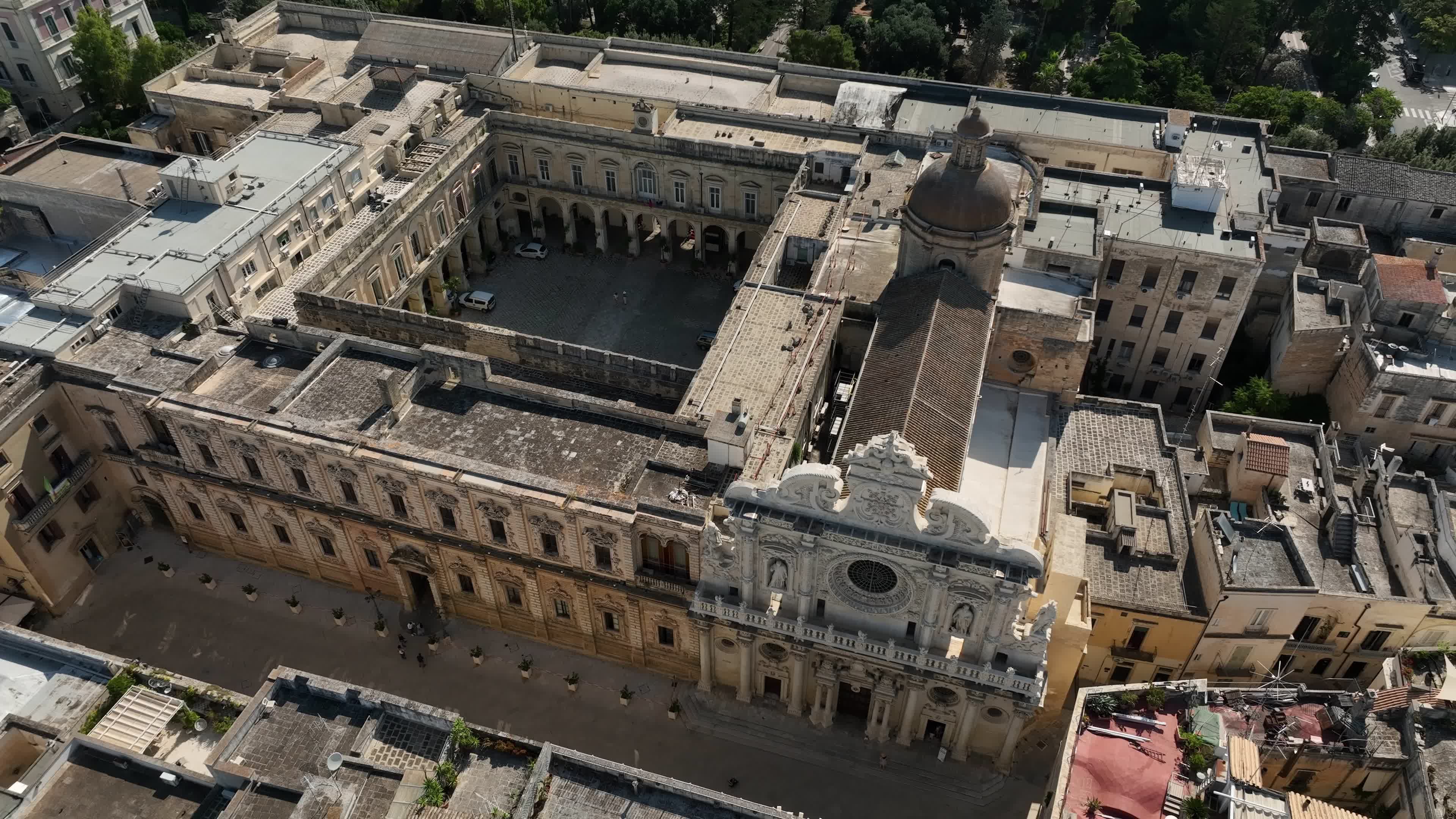 Drone View Of Basilica di Santa Croce In Lecce