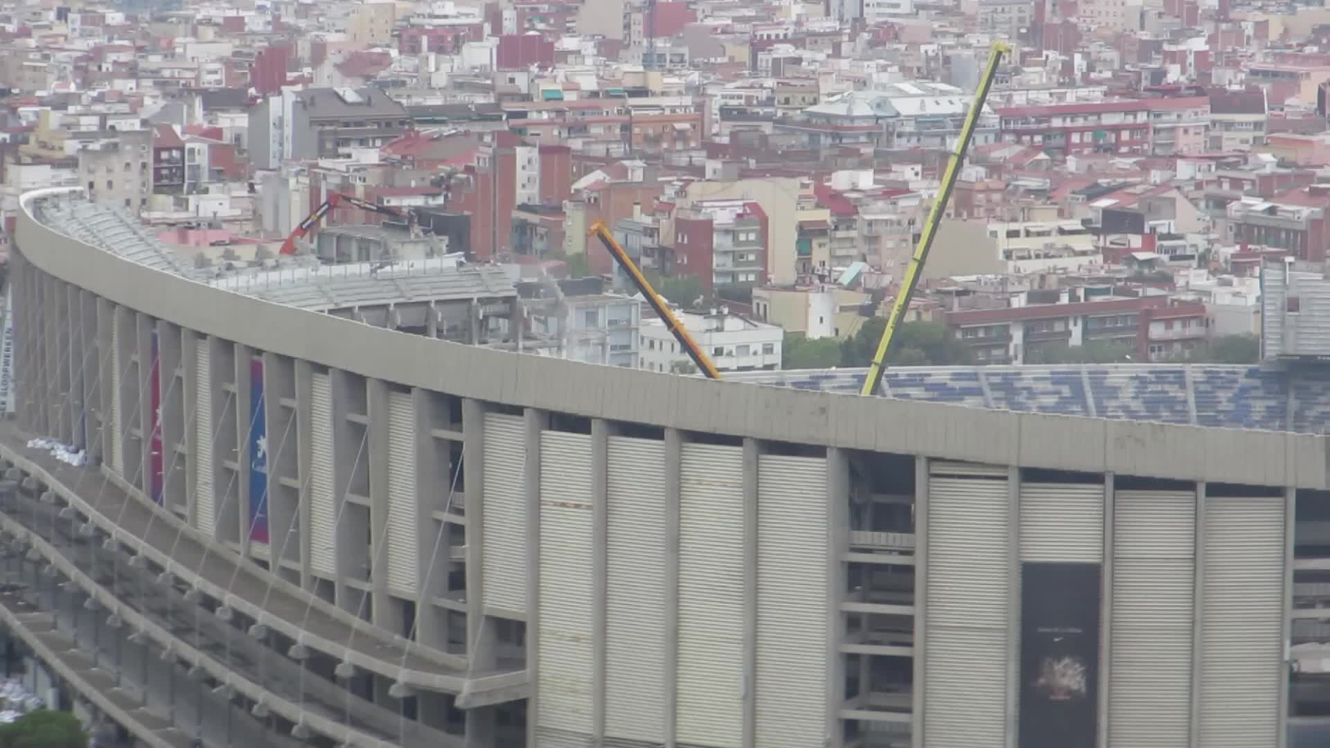 The demolition of the third stand of the Spotify Camp Nou continues