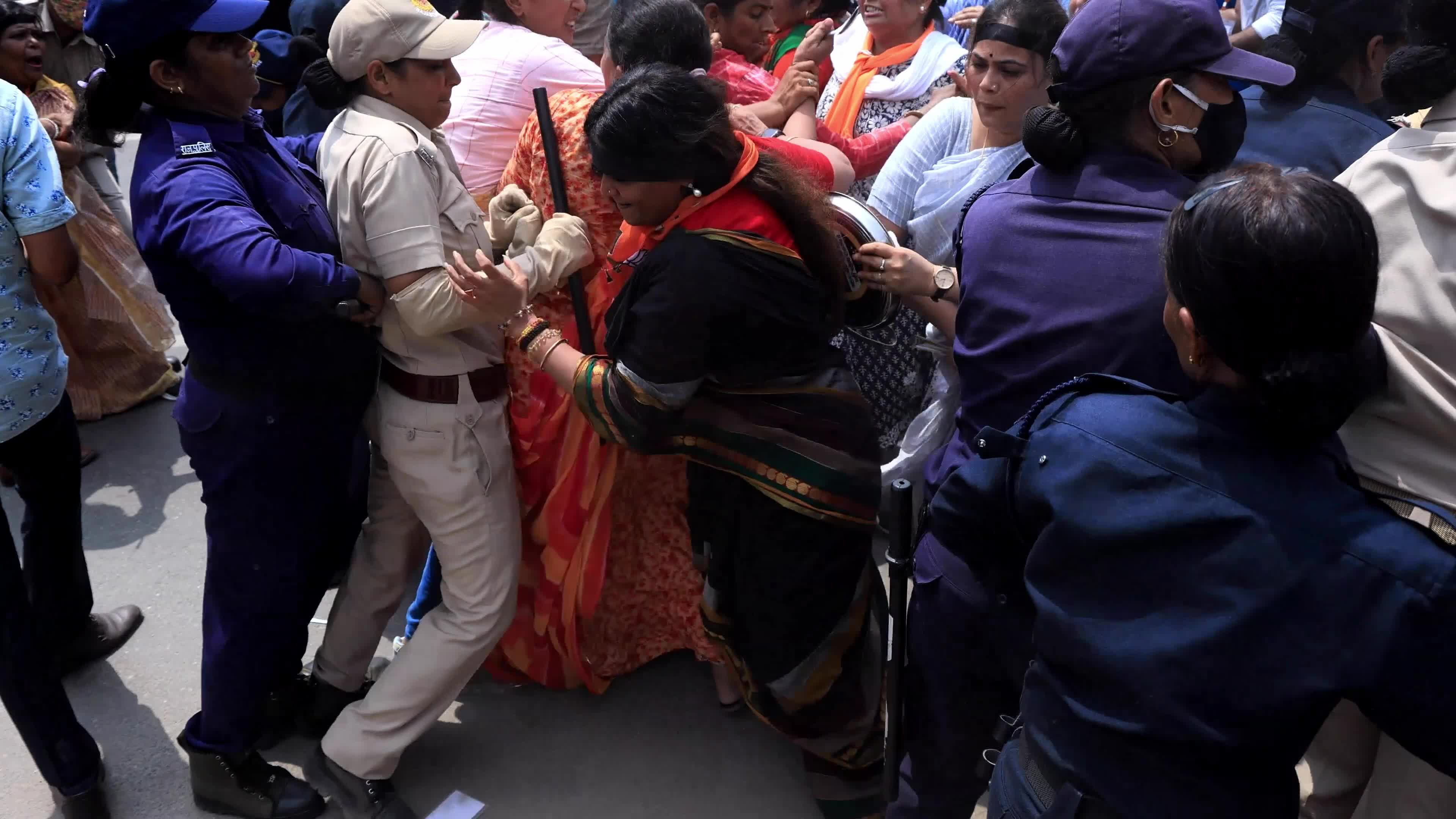 BJP Mahila Morcha Protest In Jaipur