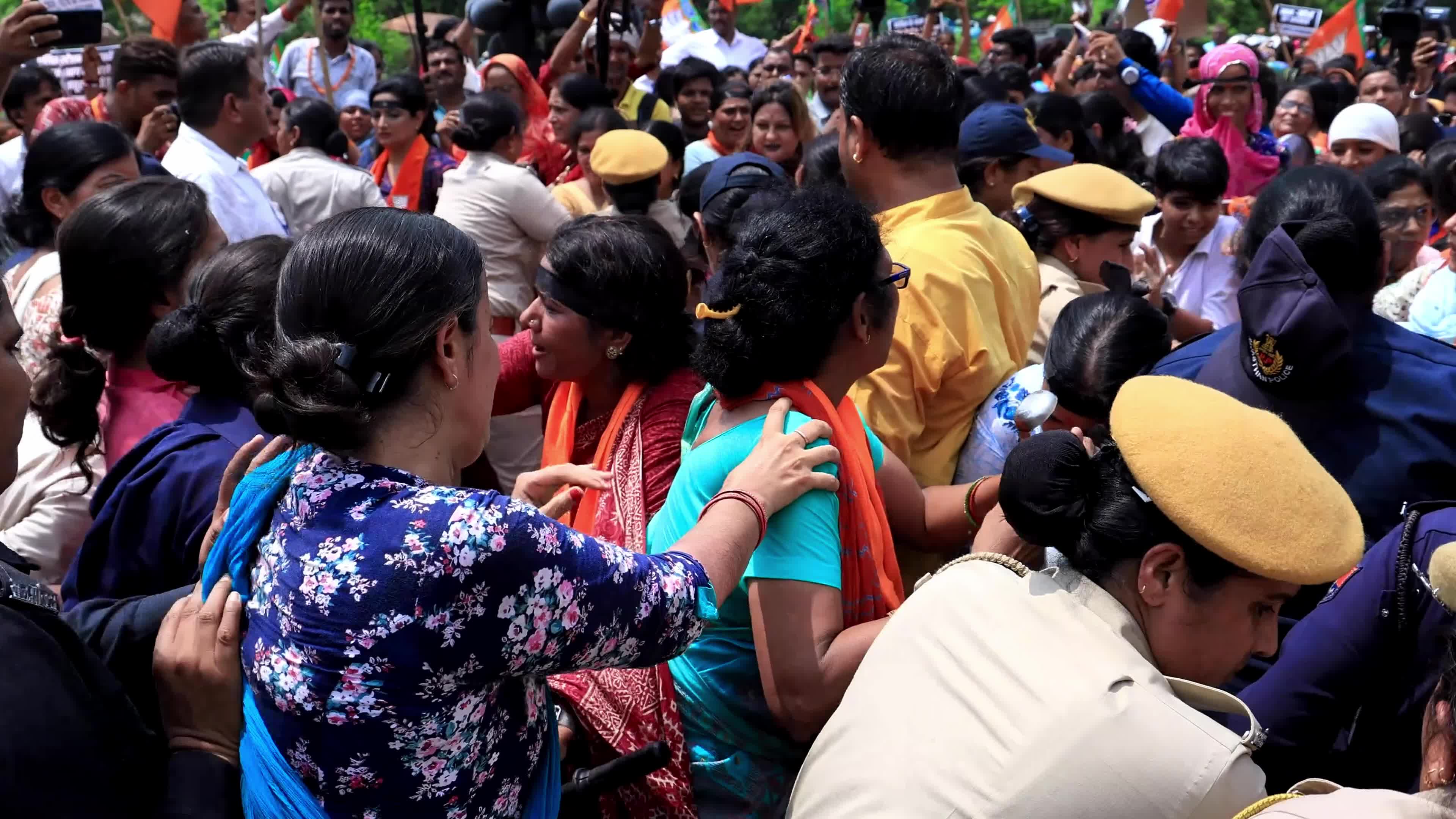 BJP Mahila Morcha Protest In Jaipur