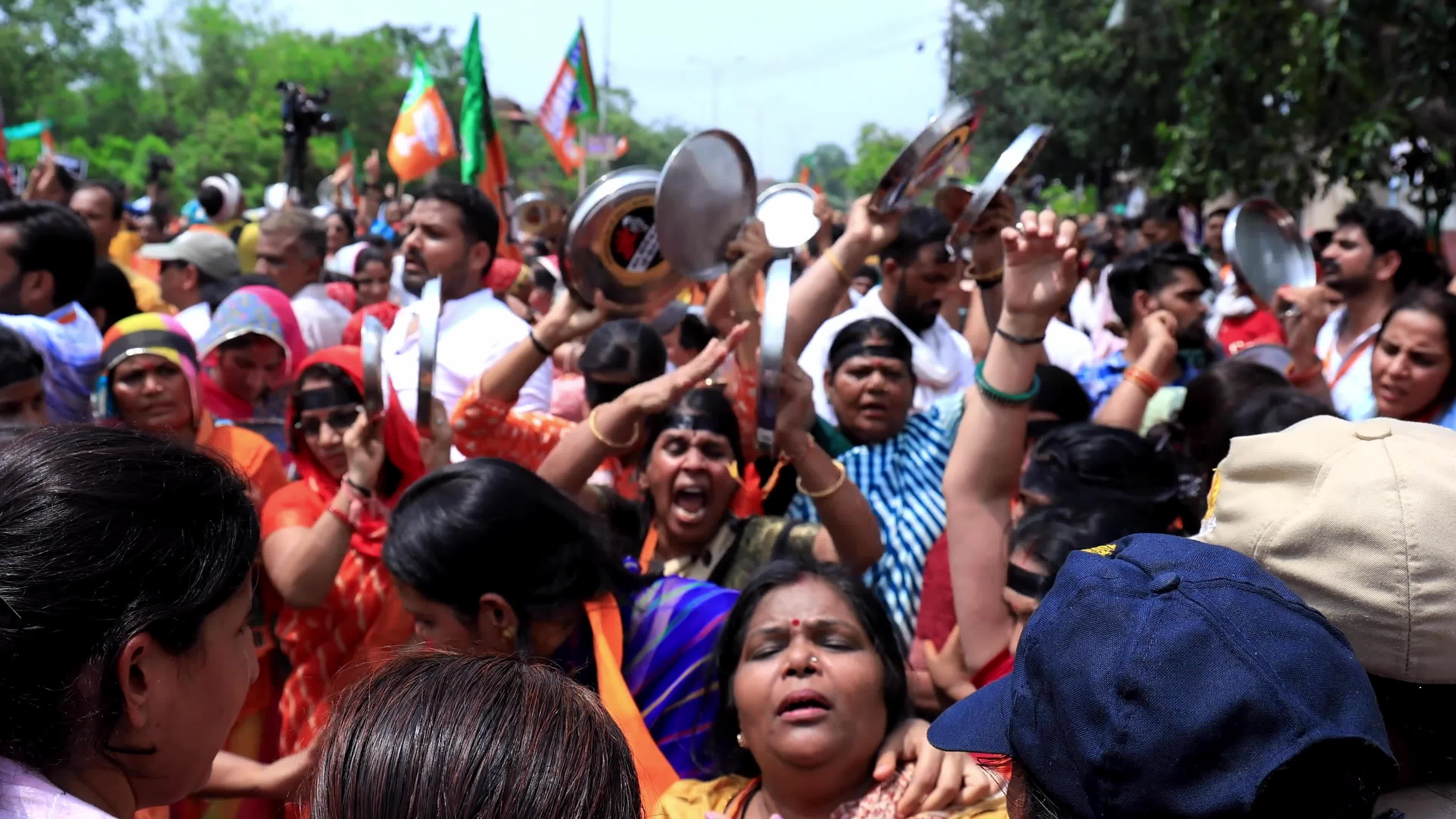 BJP Mahila Morcha Protest In Jaipur