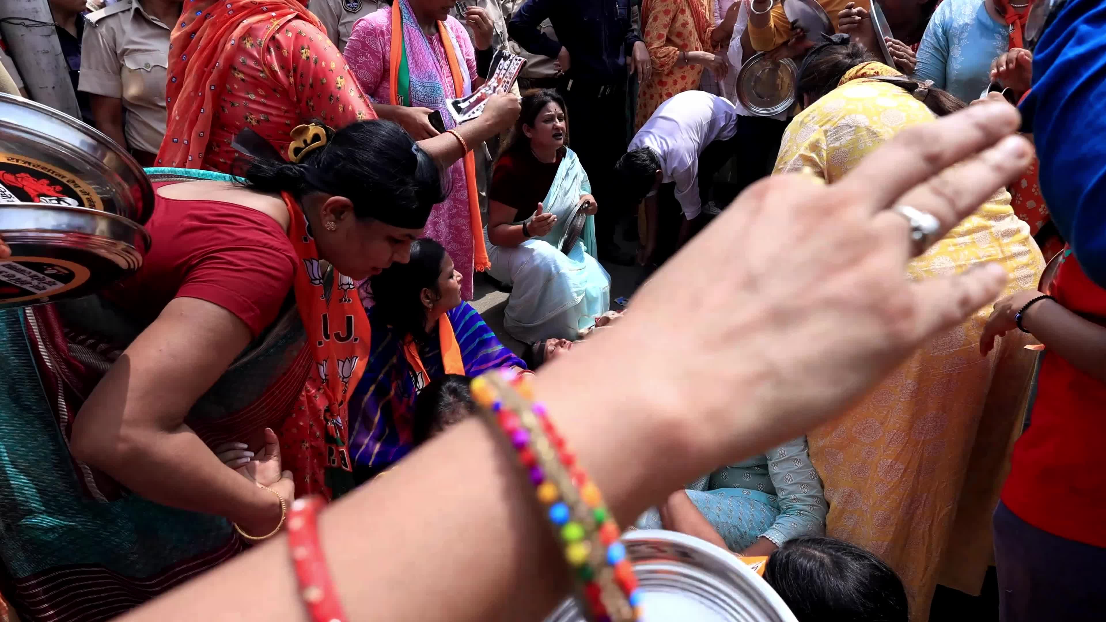 BJP Mahila Morcha Protest In Jaipur