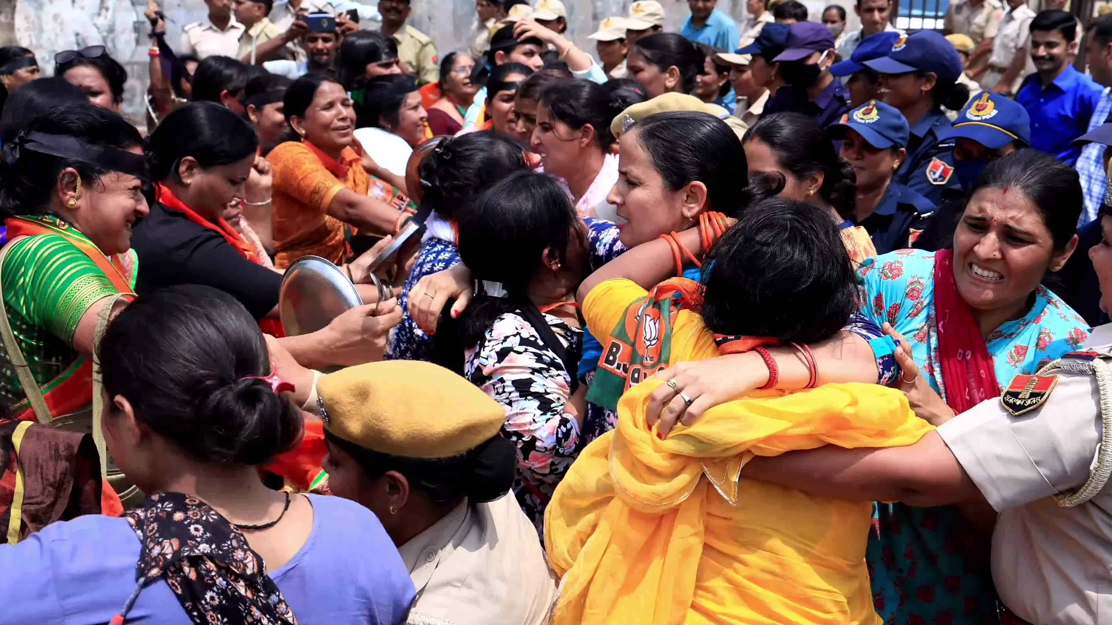 BJP Mahila Morcha Protest In Jaipur