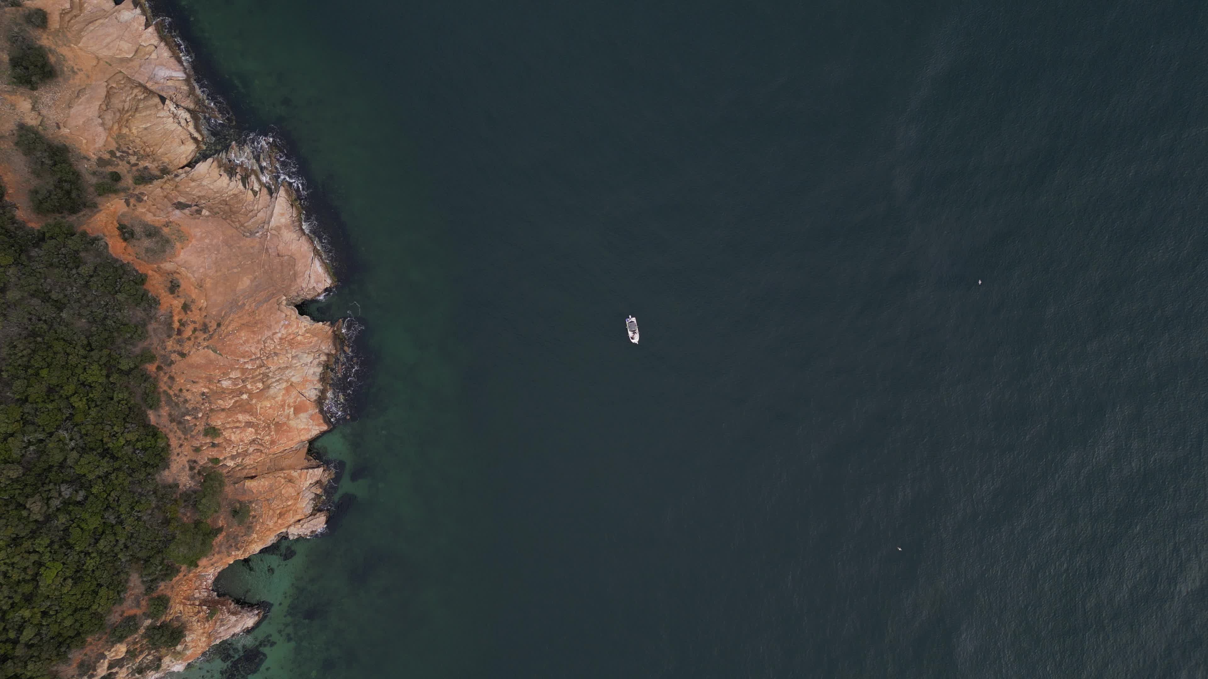 Drone video of a fishing boat from above