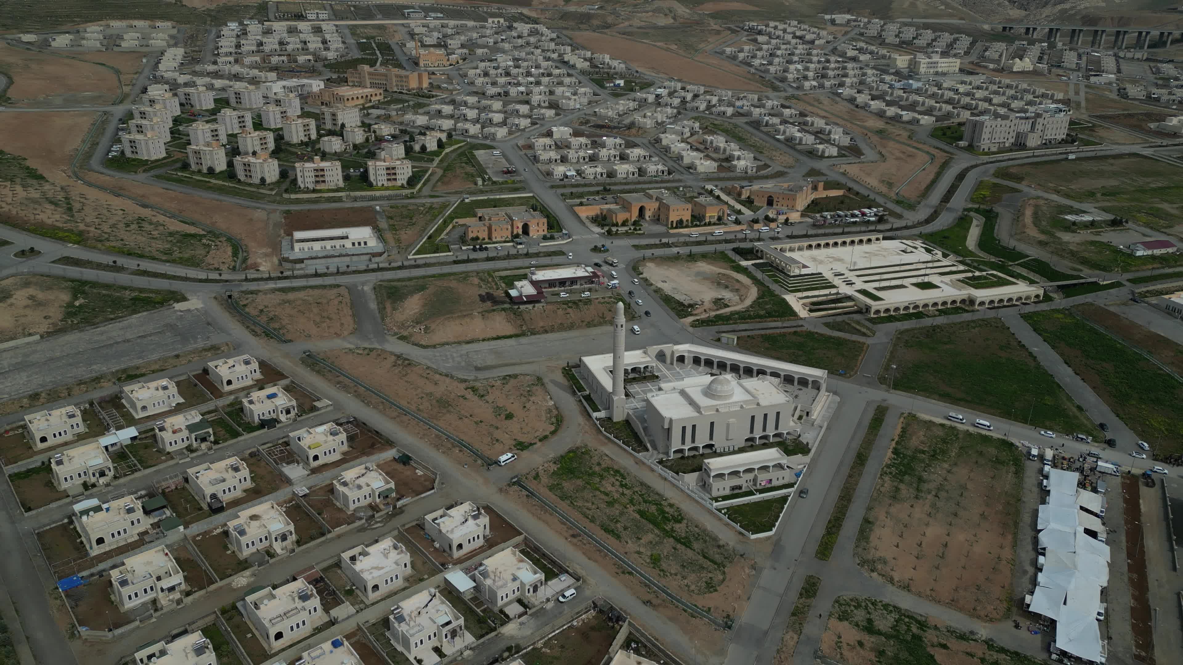 Drone video of New Asankeyf City in Anatolia, Turkey