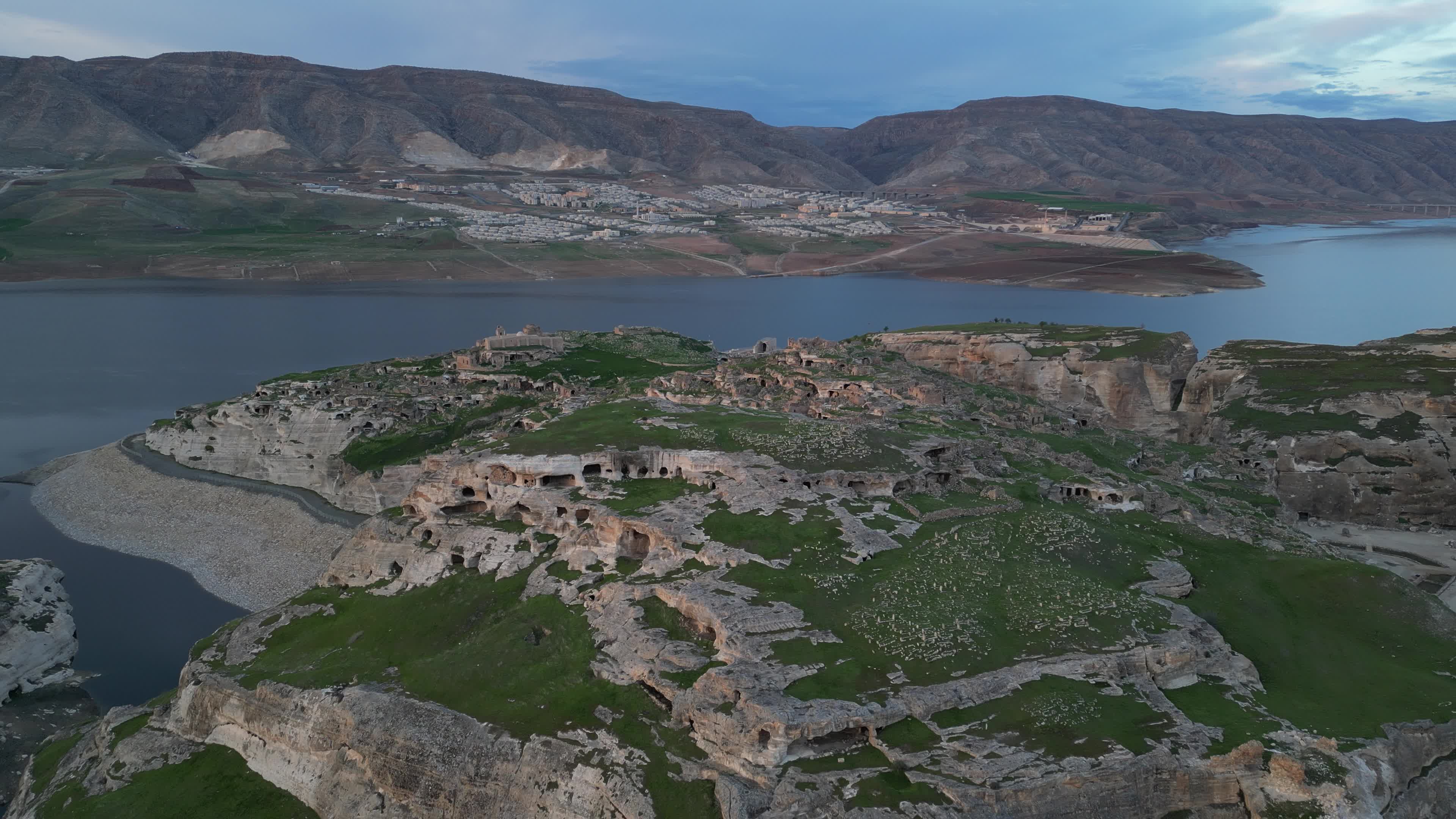 Drone video of Old Asankeyf City in Anatolia, Turkey
