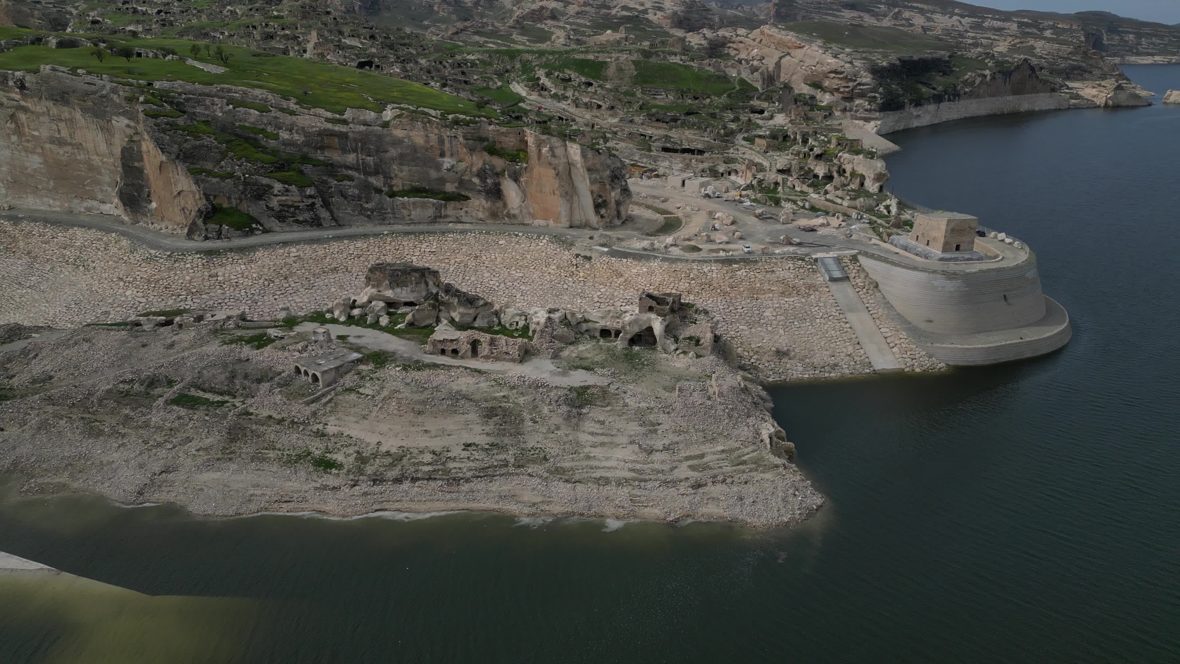 Drone video of Old Asankeyf City in Anatolia, Turkey