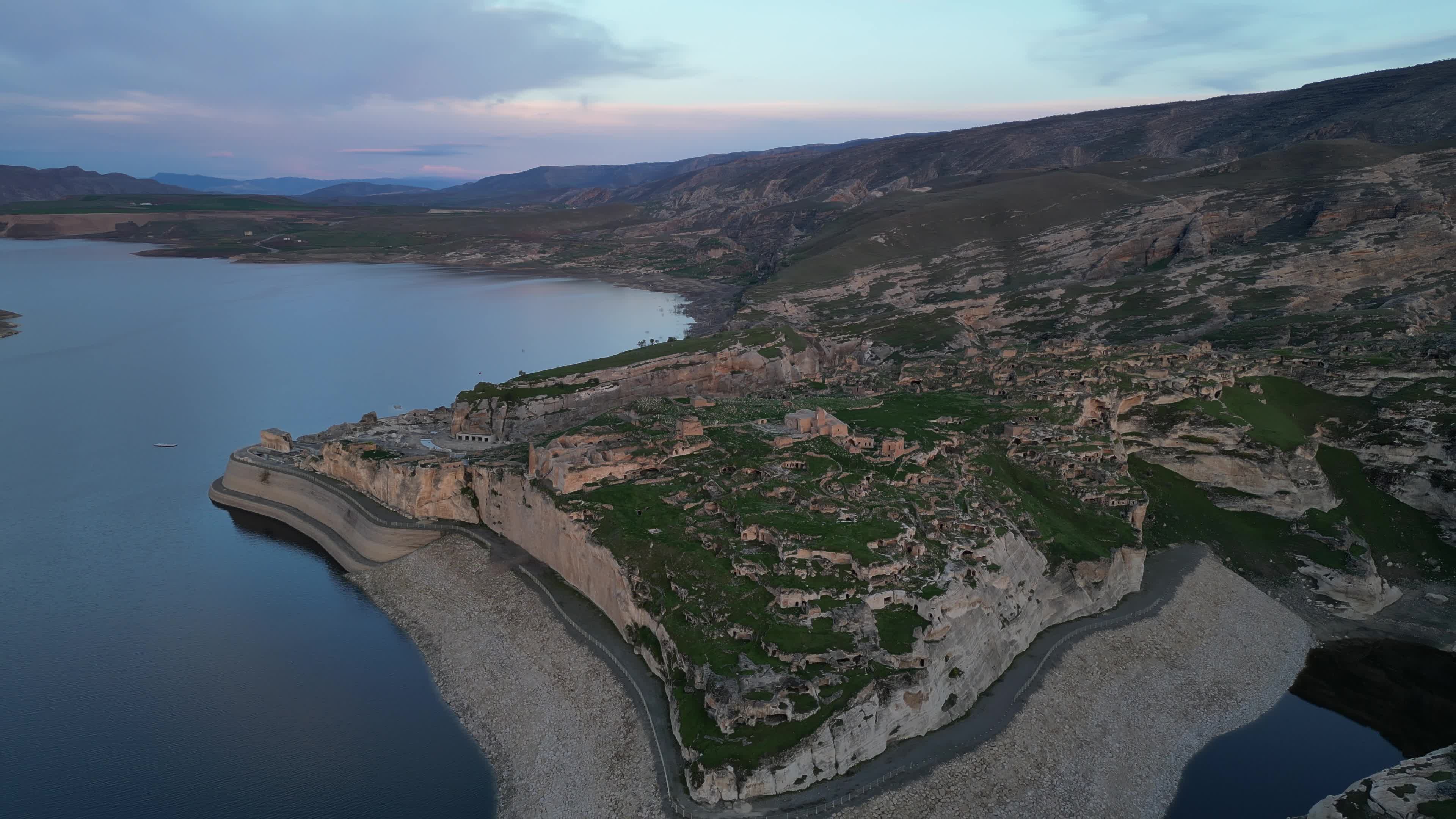Drone video of Old Asankeyf City in Anatolia, Turkey