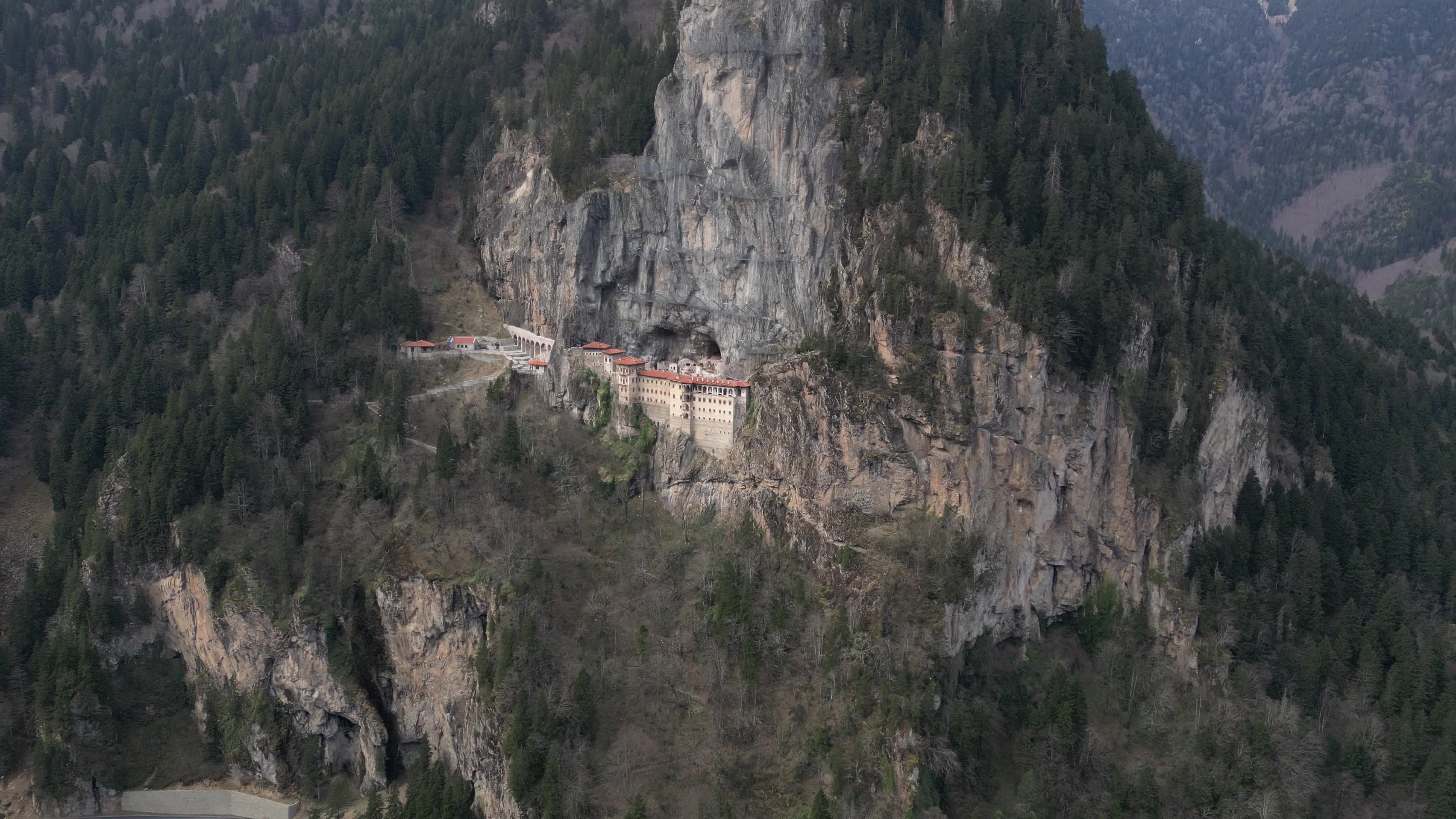 Drone video of the Sumela Monastery.