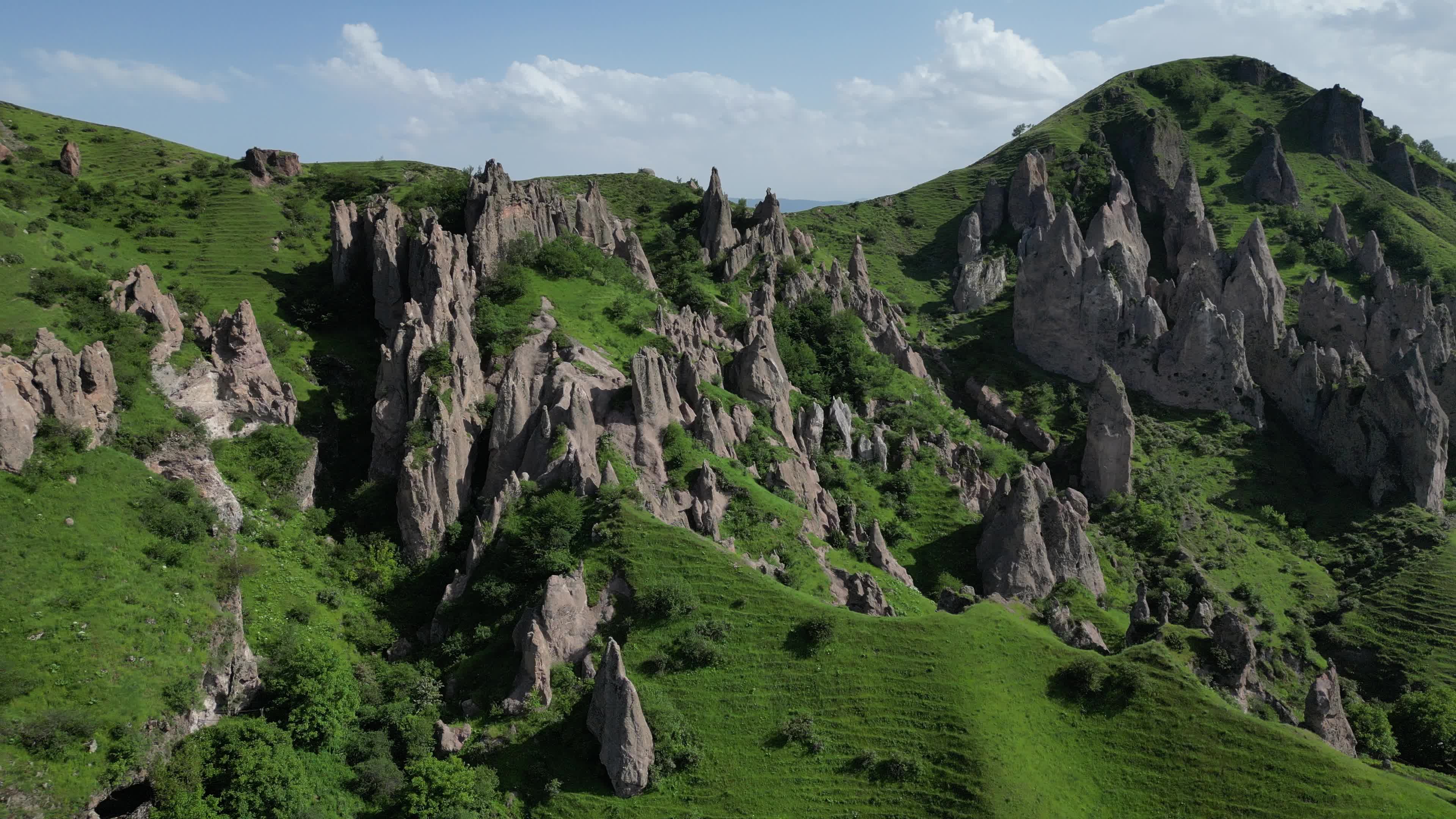 Drone video of Old Goris in Armenia