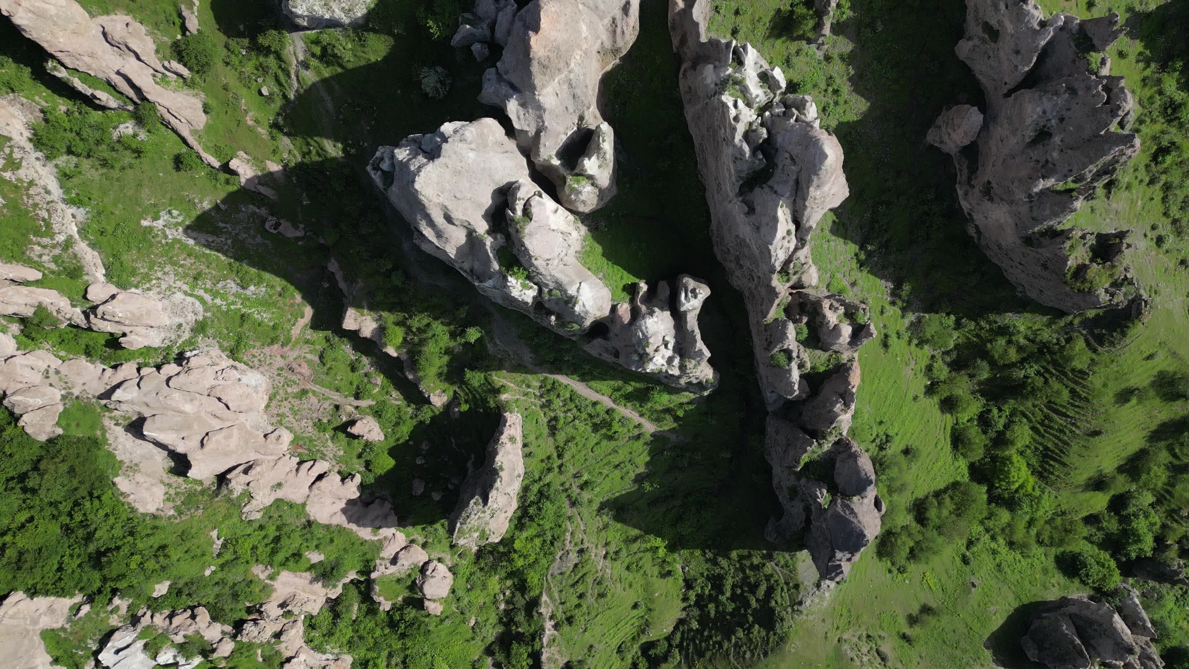 Drone video of Old Goris in Armenia