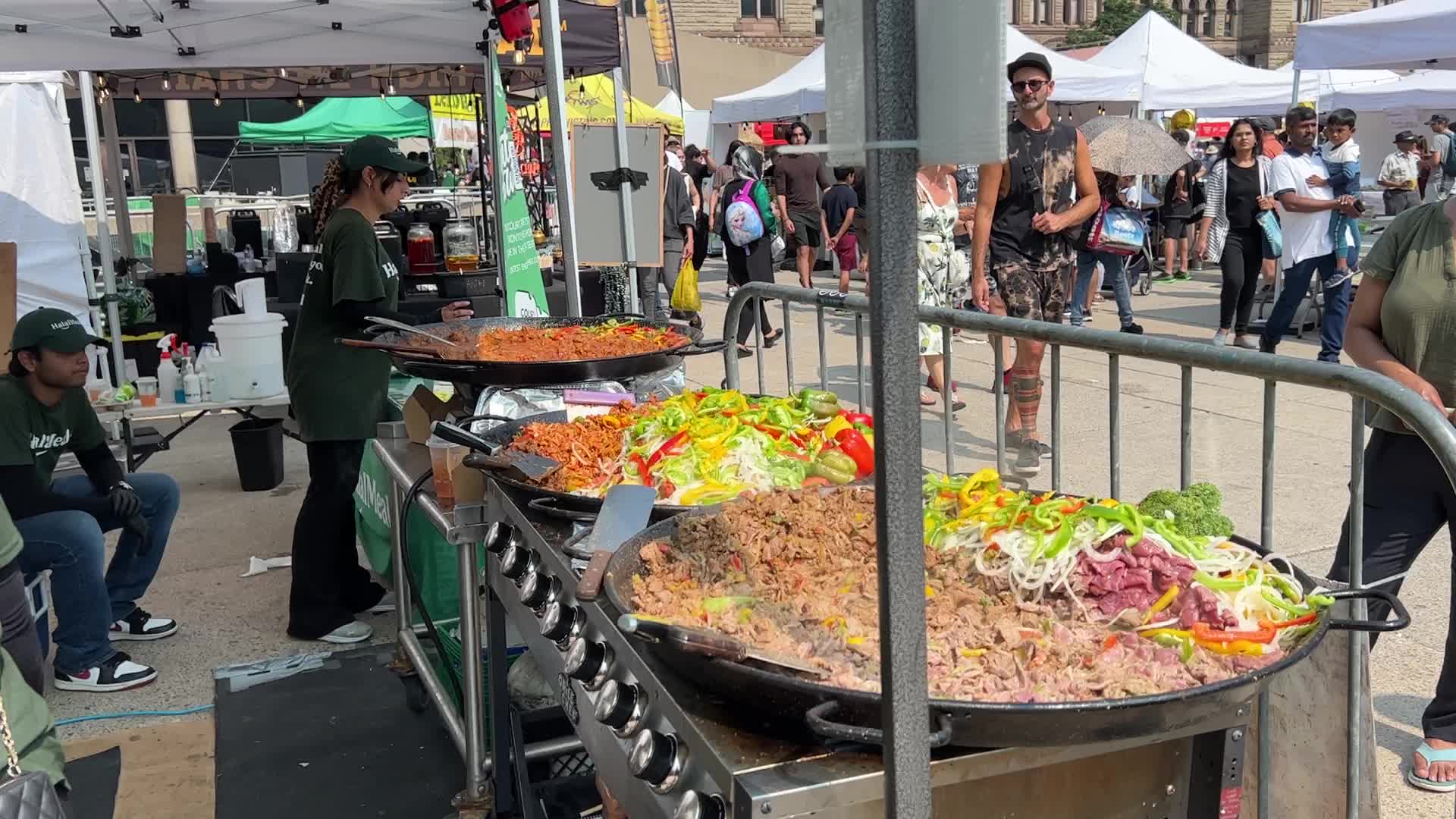 Halal food is prepared during the Taste of the Middle East Food Festival