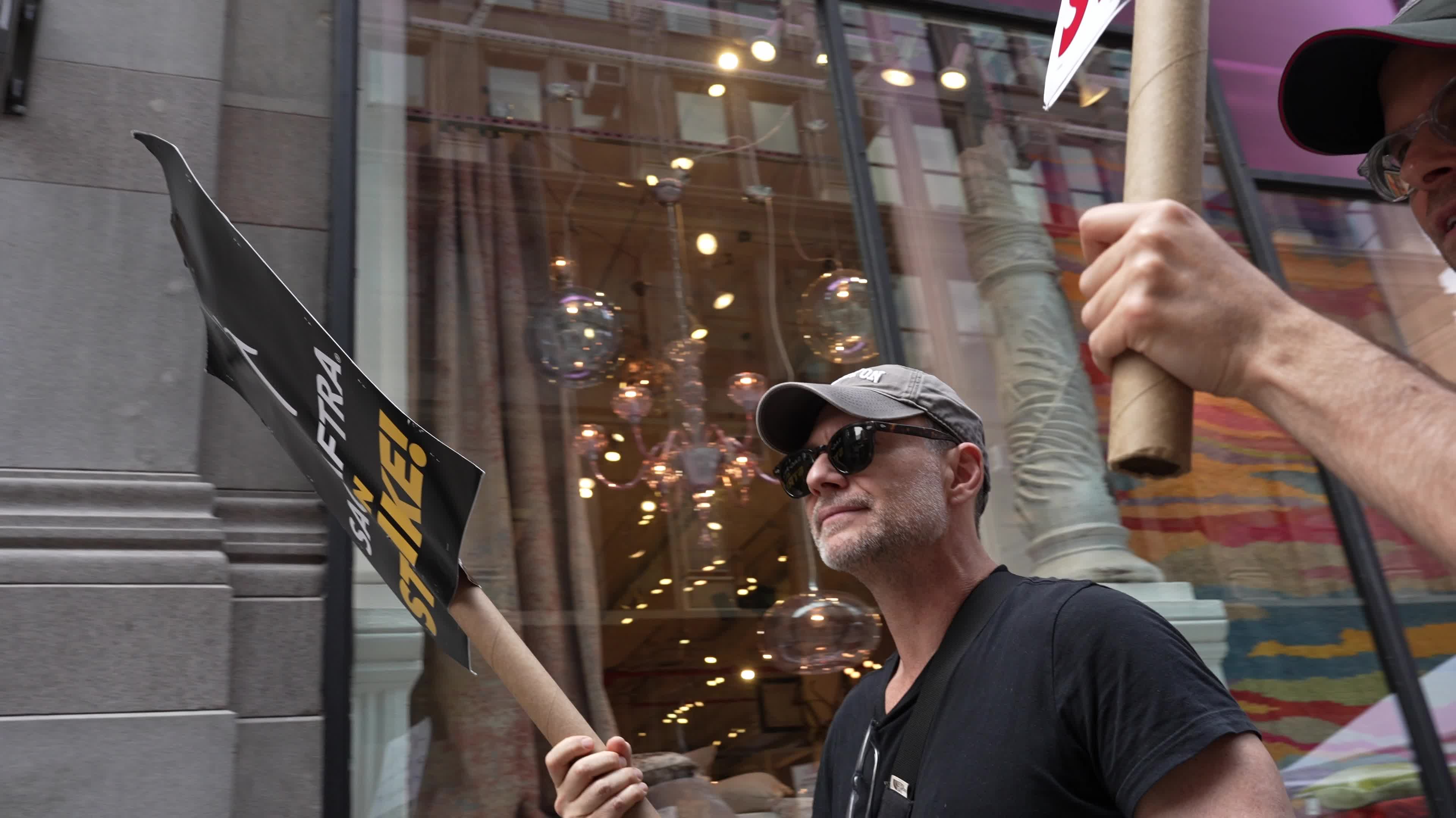 SAG-AFTRA Members Join The Picket Line In New York City