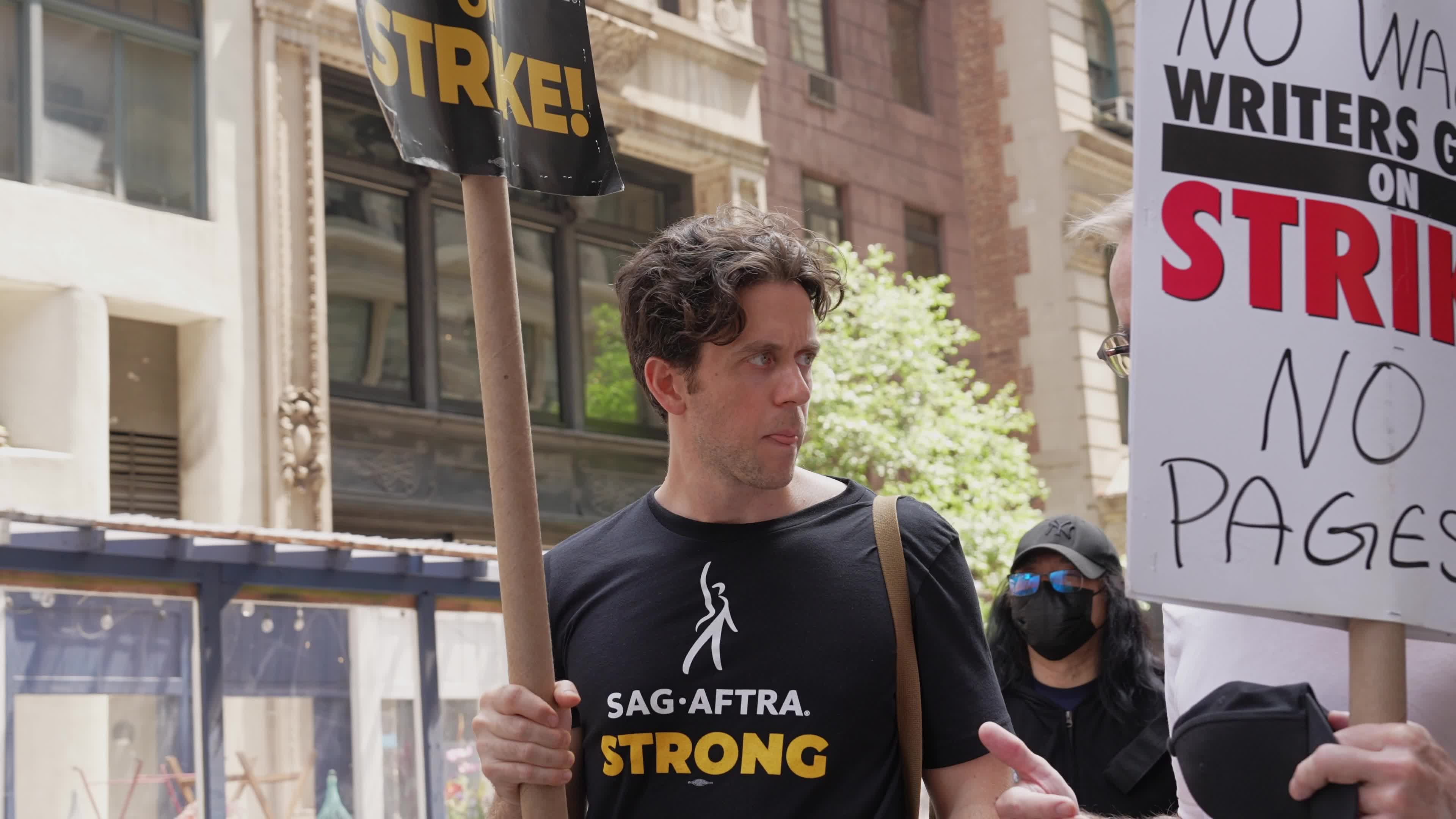 SAG-AFTRA Members Join The Picket Line In New York City
