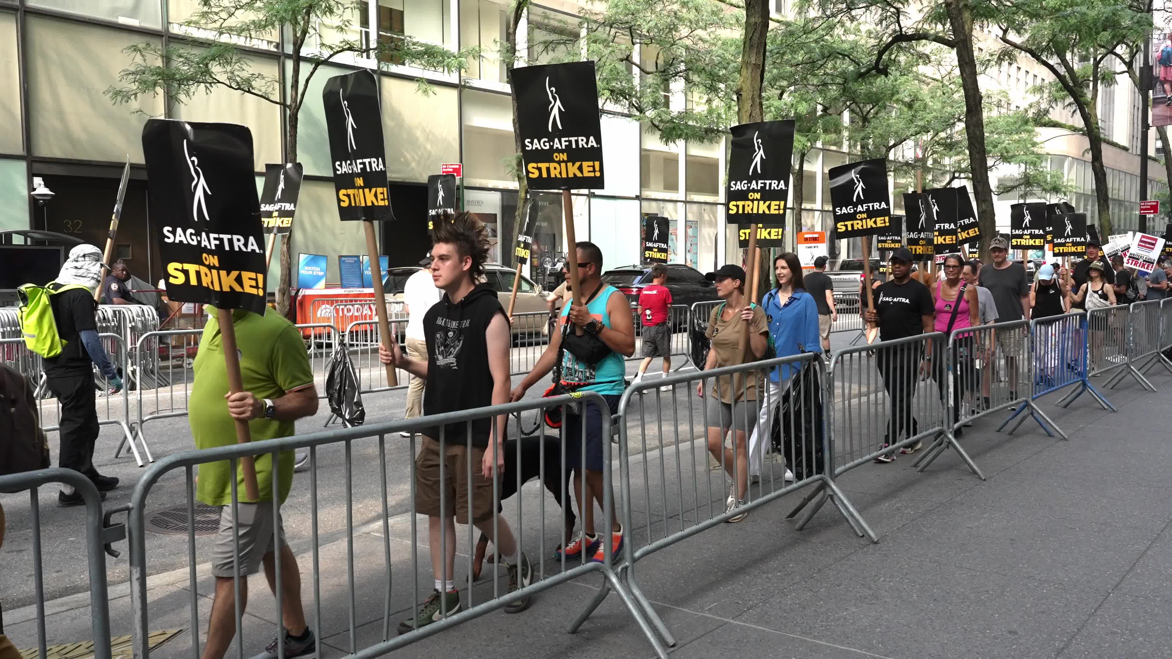 SAG-AFTRA Members Join The Picket Line In New York City