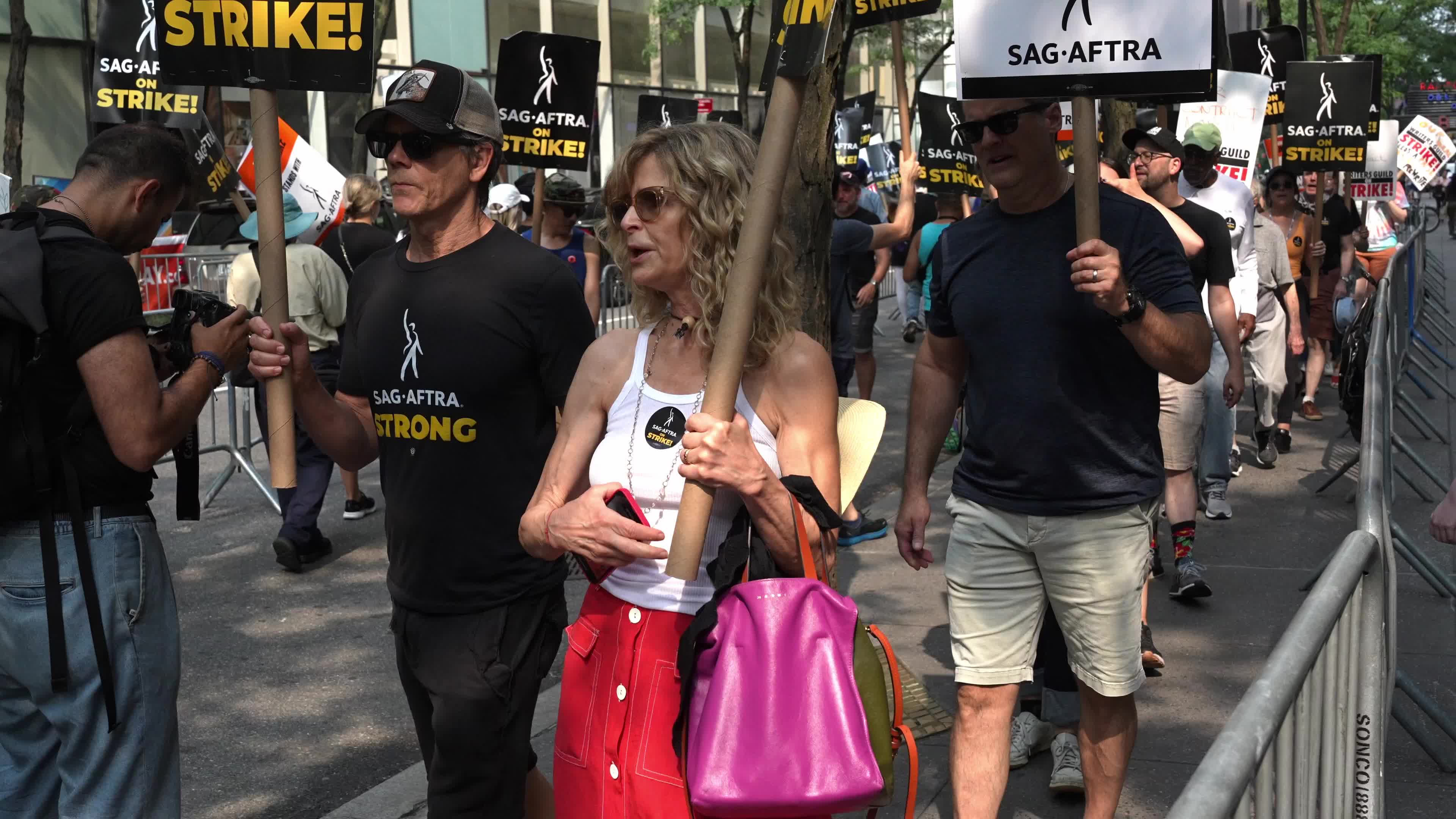 SAG-AFTRA Members Join The Picket Line In New York City