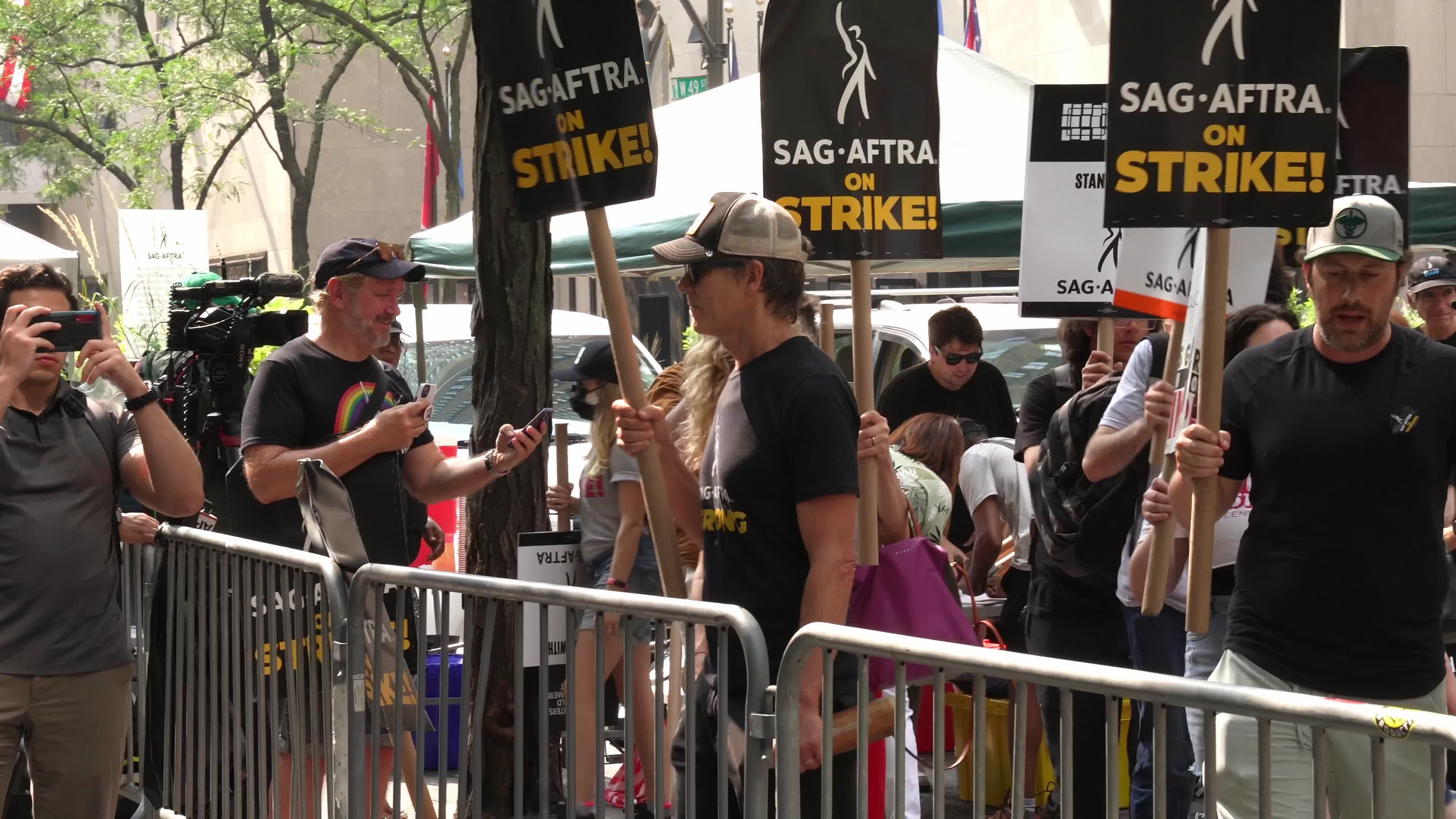 SAG-AFTRA Members Join The Picket Line In New York City