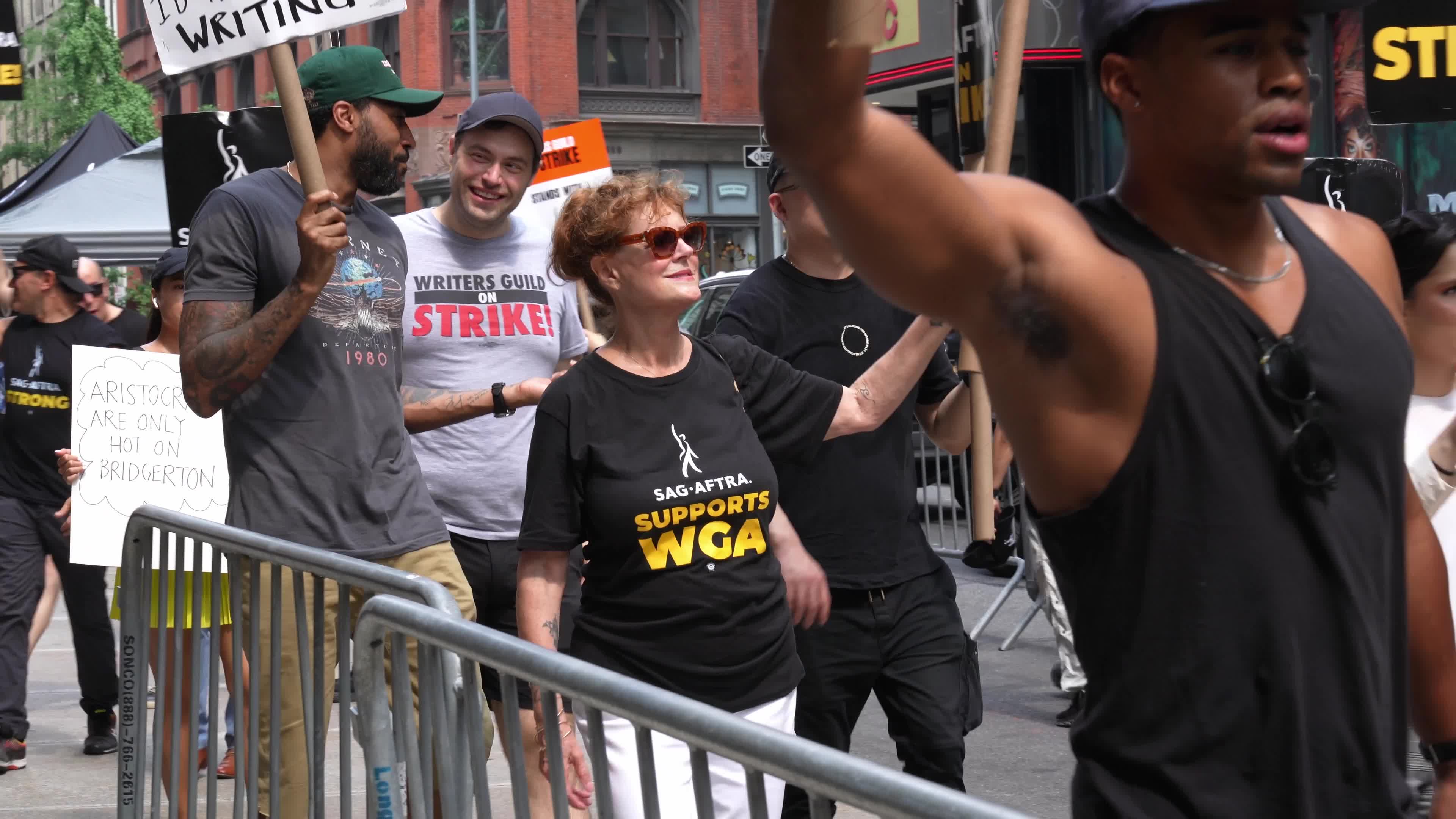 SAG-AFTRA Members Join The Picket Line In New York City