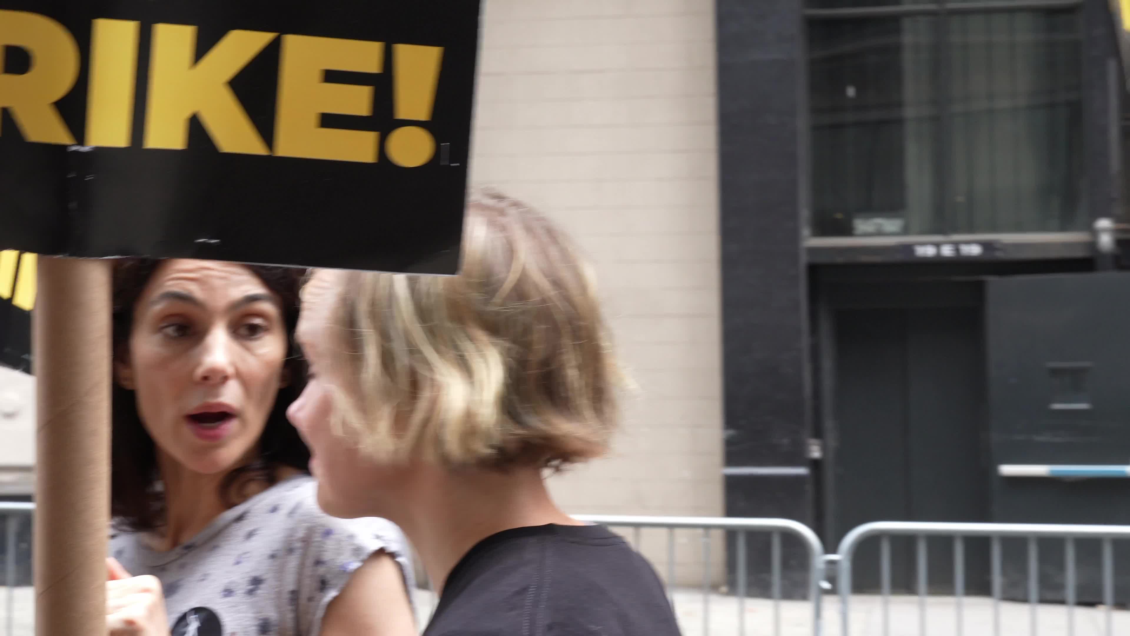SAG-AFTRA Members Join The Picket Line In New York City