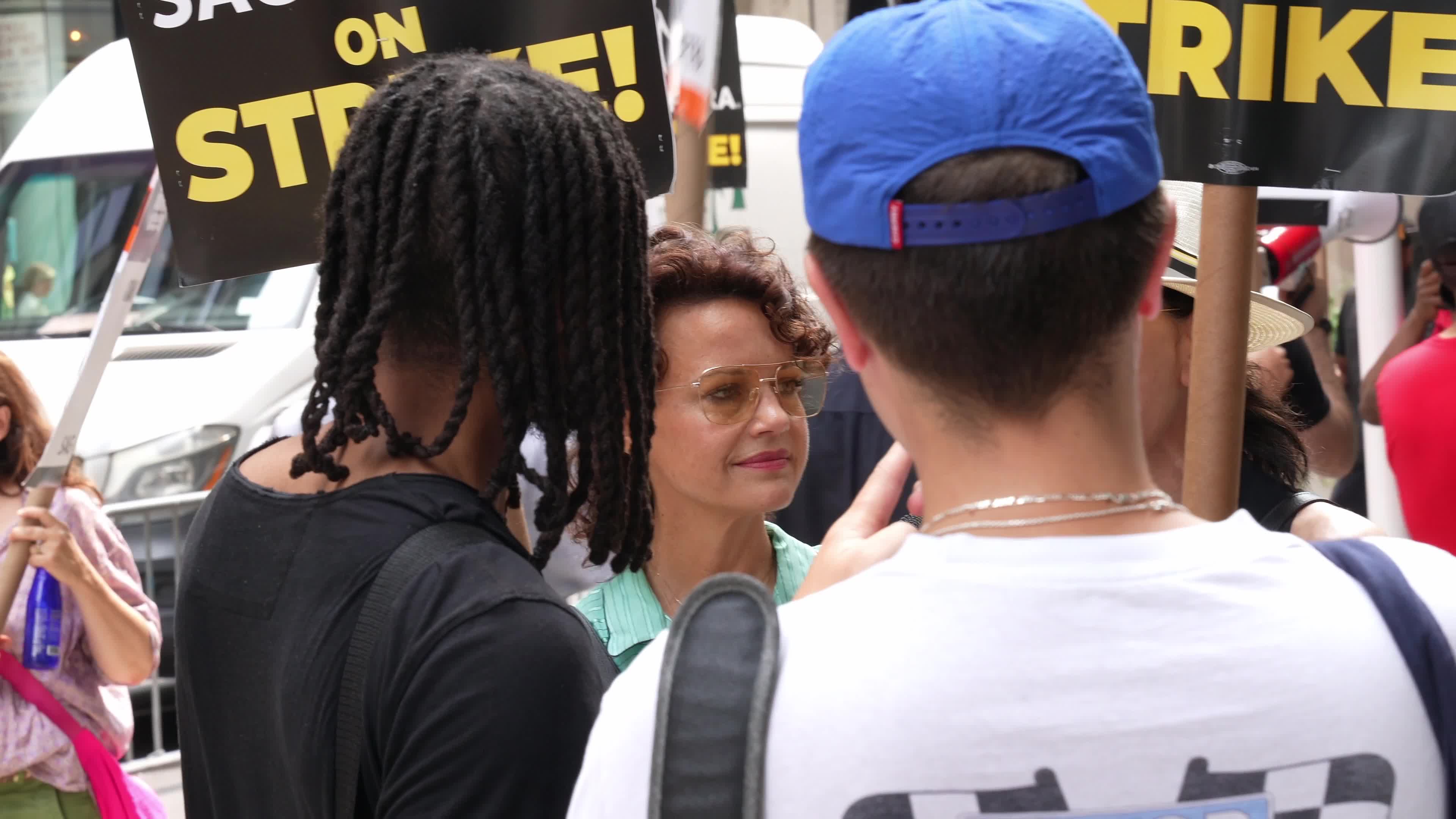 SAG-AFTRA Members Join The Picket Line In New York City