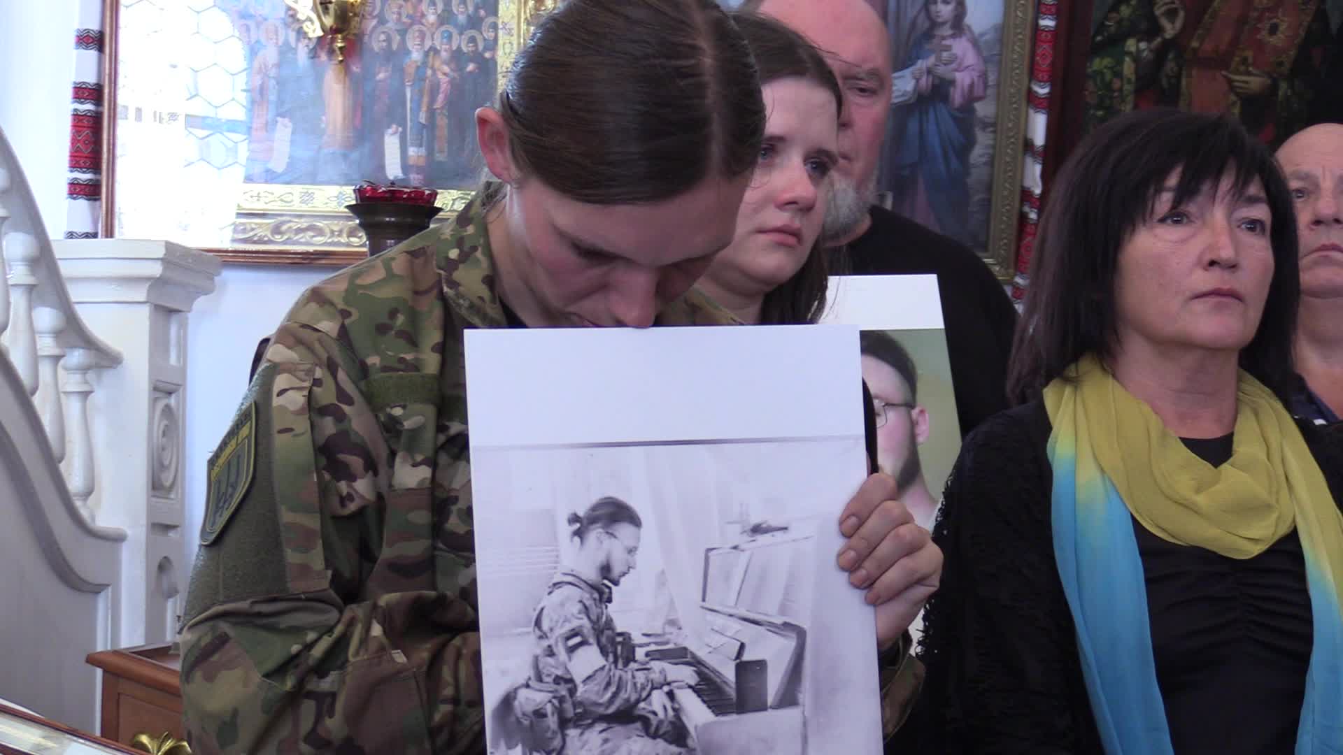 Funeral service of a violinist and Ukrainian serviceman Davyd Yakushyn in Kyiv, amid Russia's invasion of Ukraine.