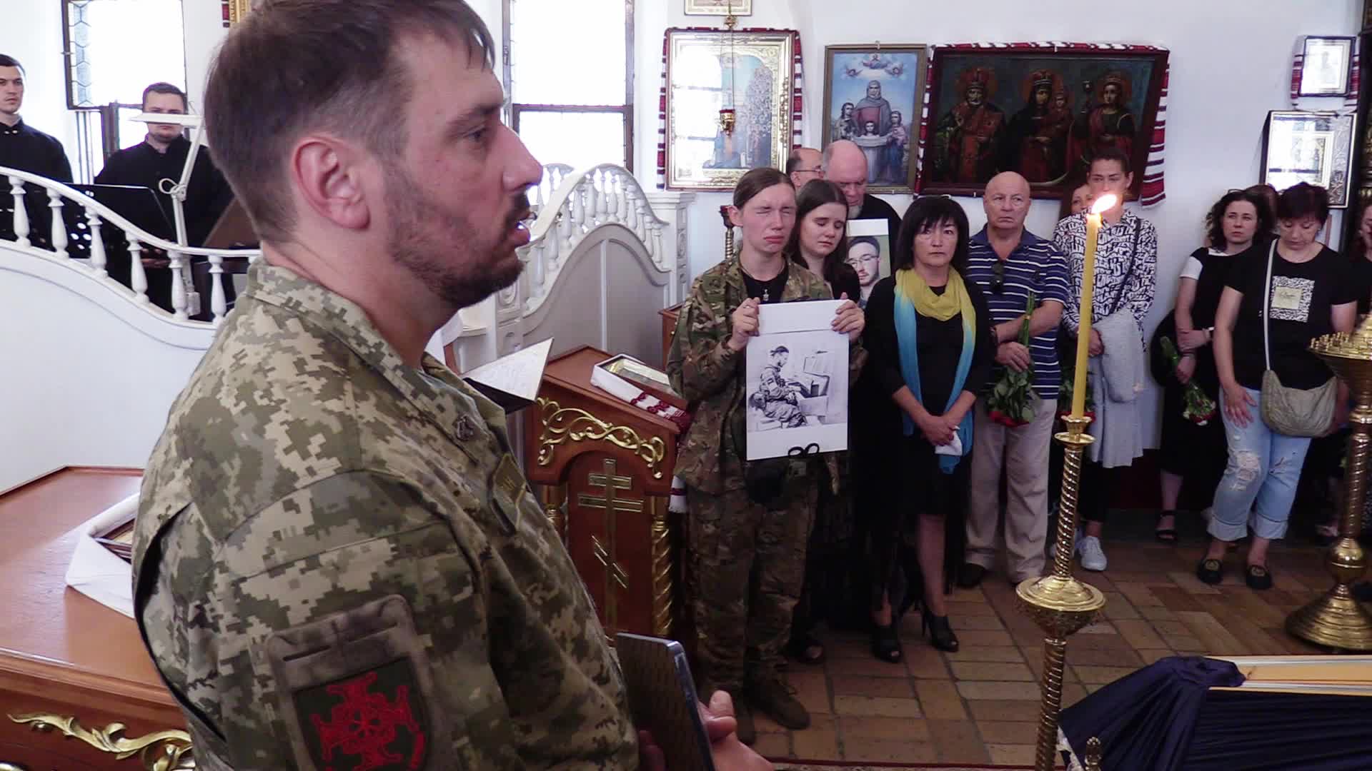 Funeral service of a violinist and Ukrainian serviceman Davyd Yakushyn in Kyiv, amid Russia's invasion of Ukraine.
