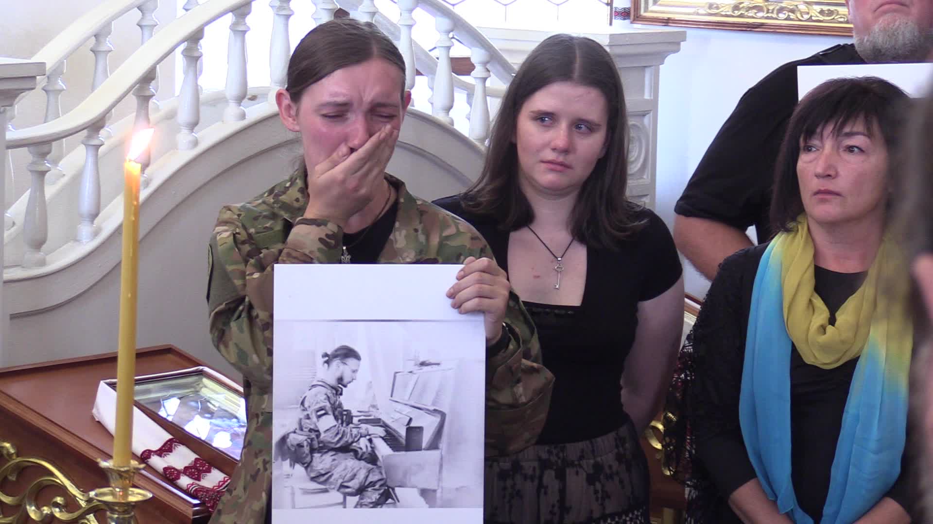 Funeral service of a violinist and Ukrainian serviceman Davyd Yakushyn in Kyiv, amid Russia's invasion of Ukraine.