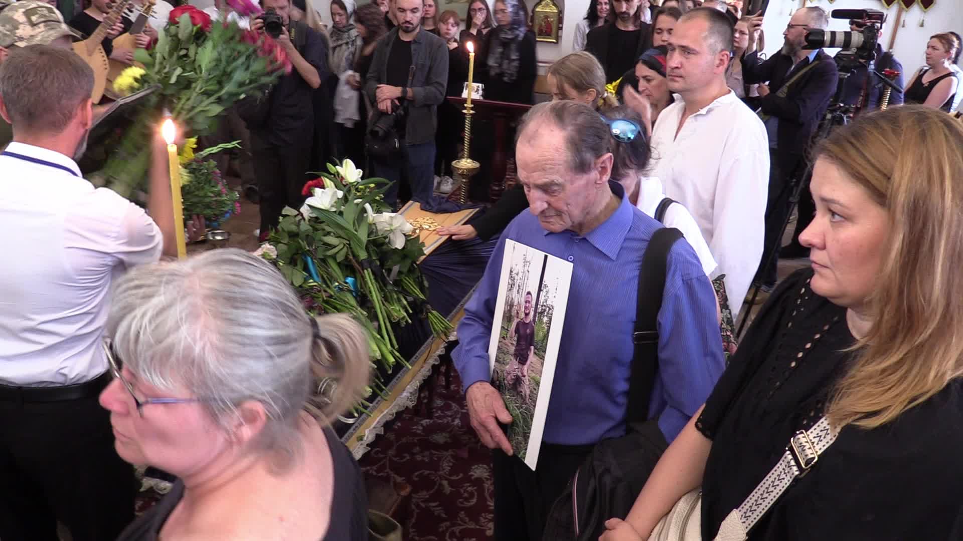 Funeral service of a violinist and Ukrainian serviceman Davyd Yakushyn in Kyiv, amid Russia's invasion of Ukraine.