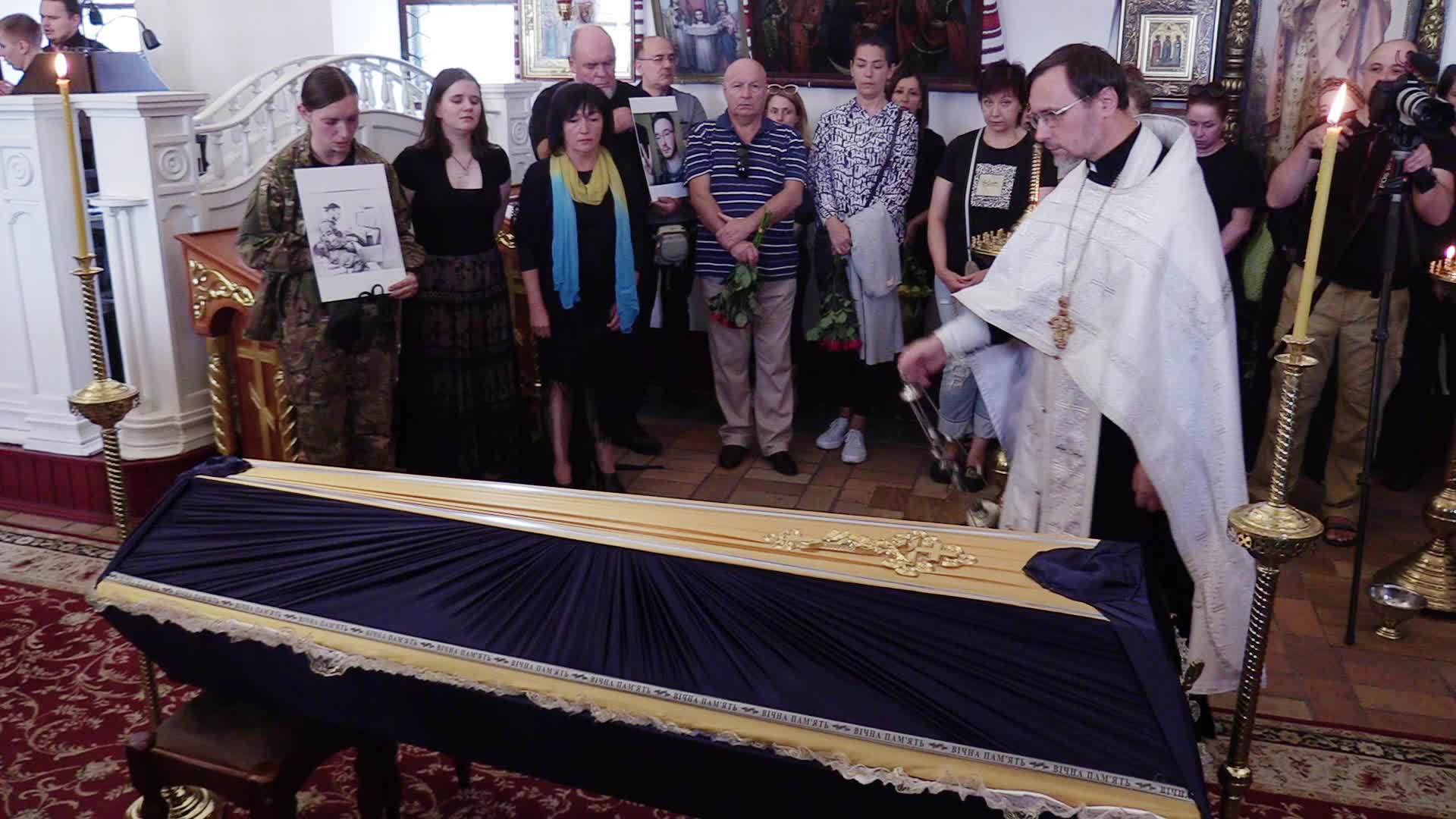 Funeral service of a violinist and Ukrainian serviceman Davyd Yakushyn in Kyiv, amid Russia's invasion of Ukraine.