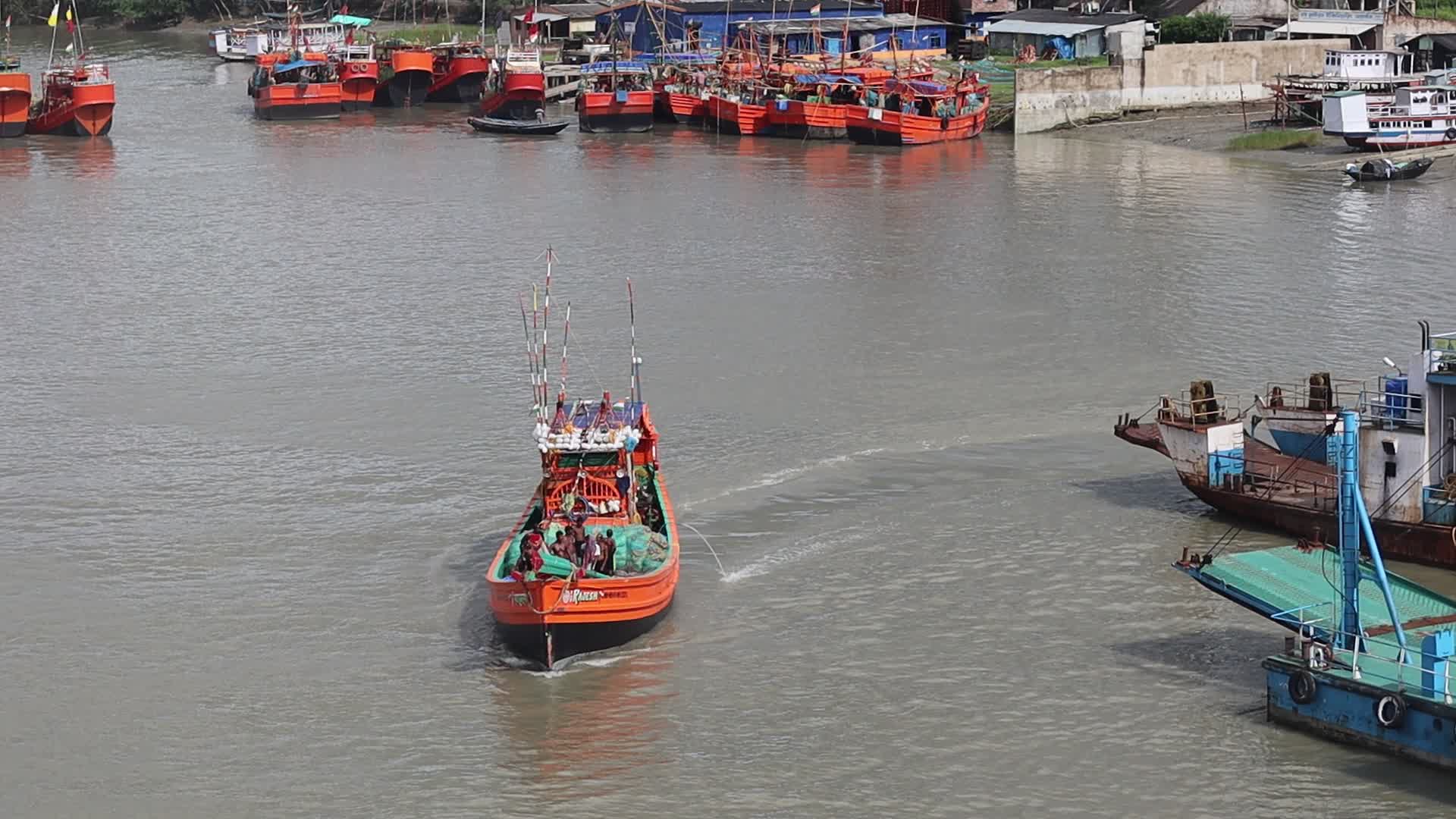 Fishing troller at Namkhana fishing port 