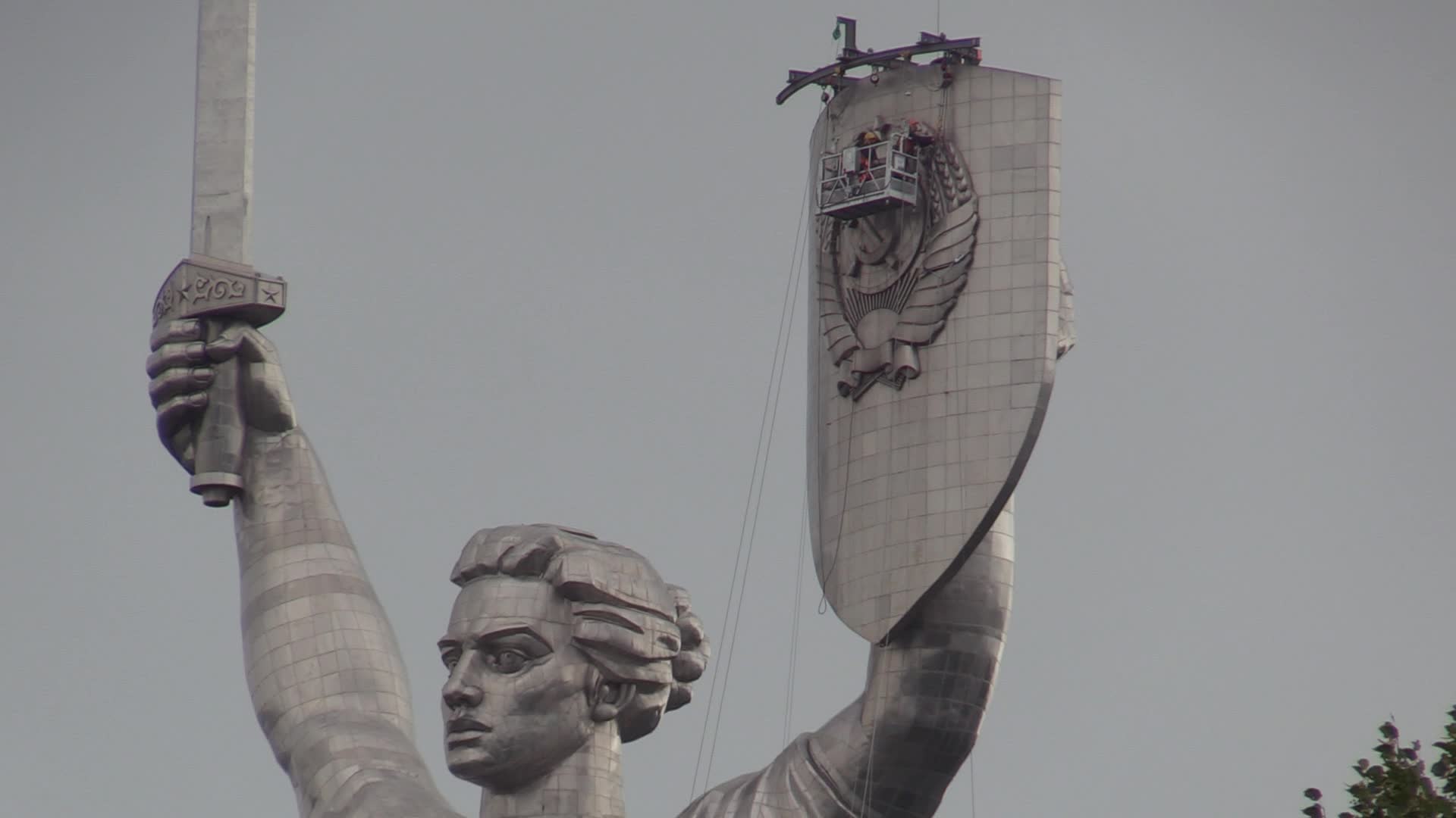 The Soviet coat of arms will be replaced by the Ukrainian one at the Motherland Monument in Kyiv, amid Russian invasion of Ukraine.