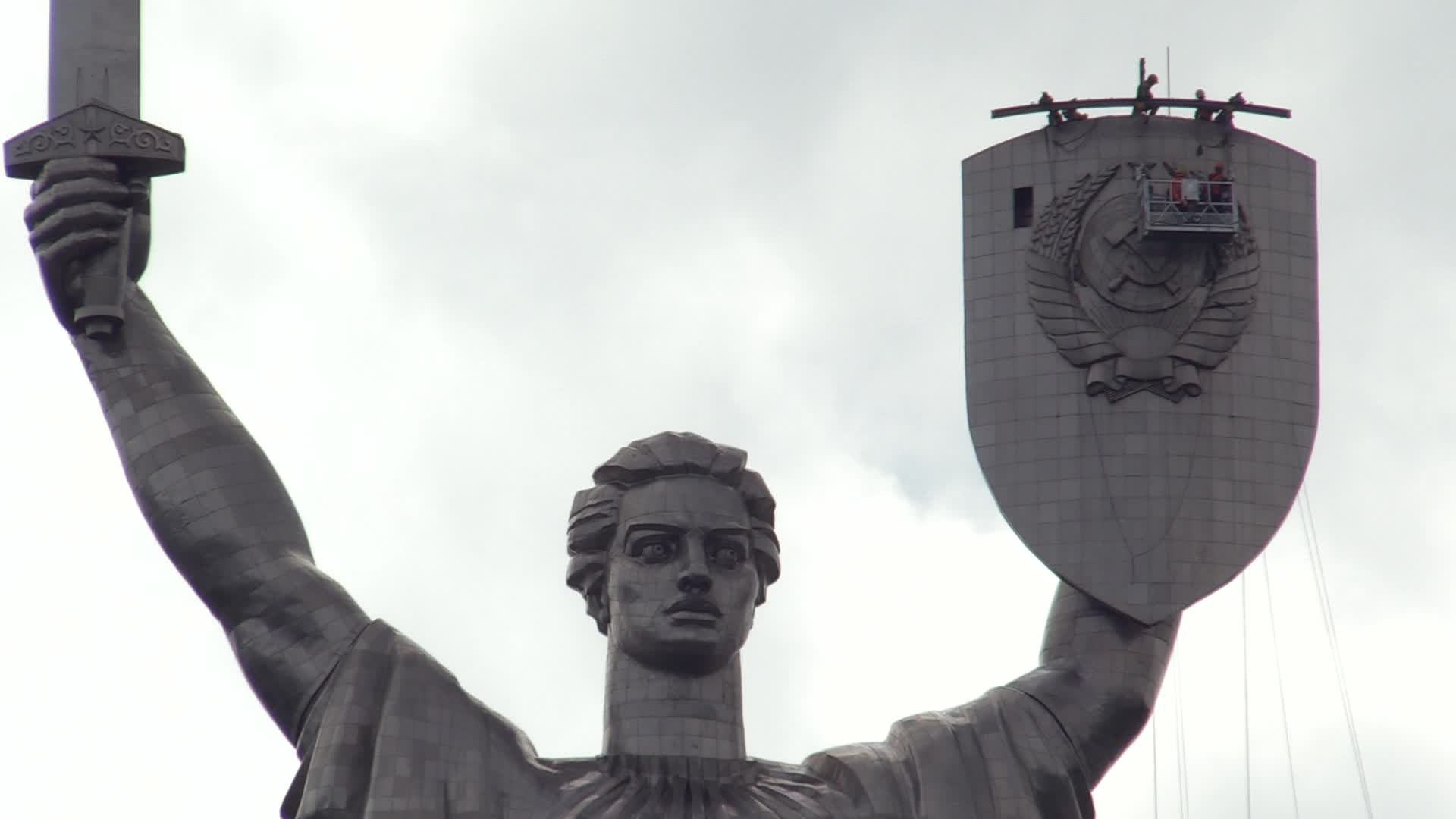 The Soviet coat of arms will be replaced by the Ukrainian one at the Motherland Monument in Kyiv, amid Russian invasion of Ukraine.