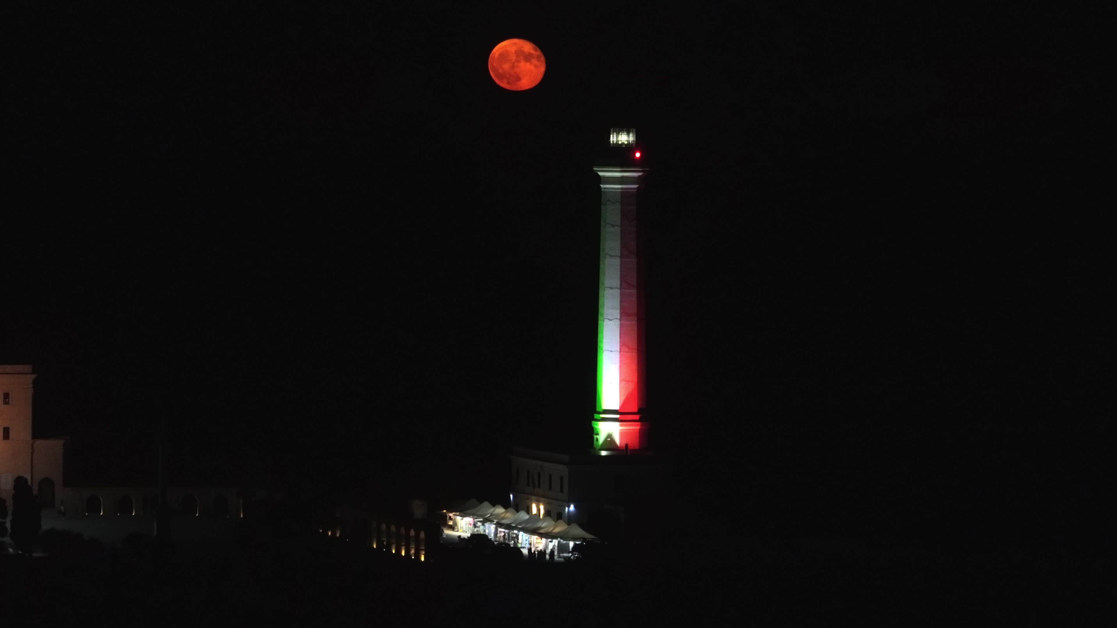 Supermoon Rises Over The Lighthouse of Santa Maria di Leuca