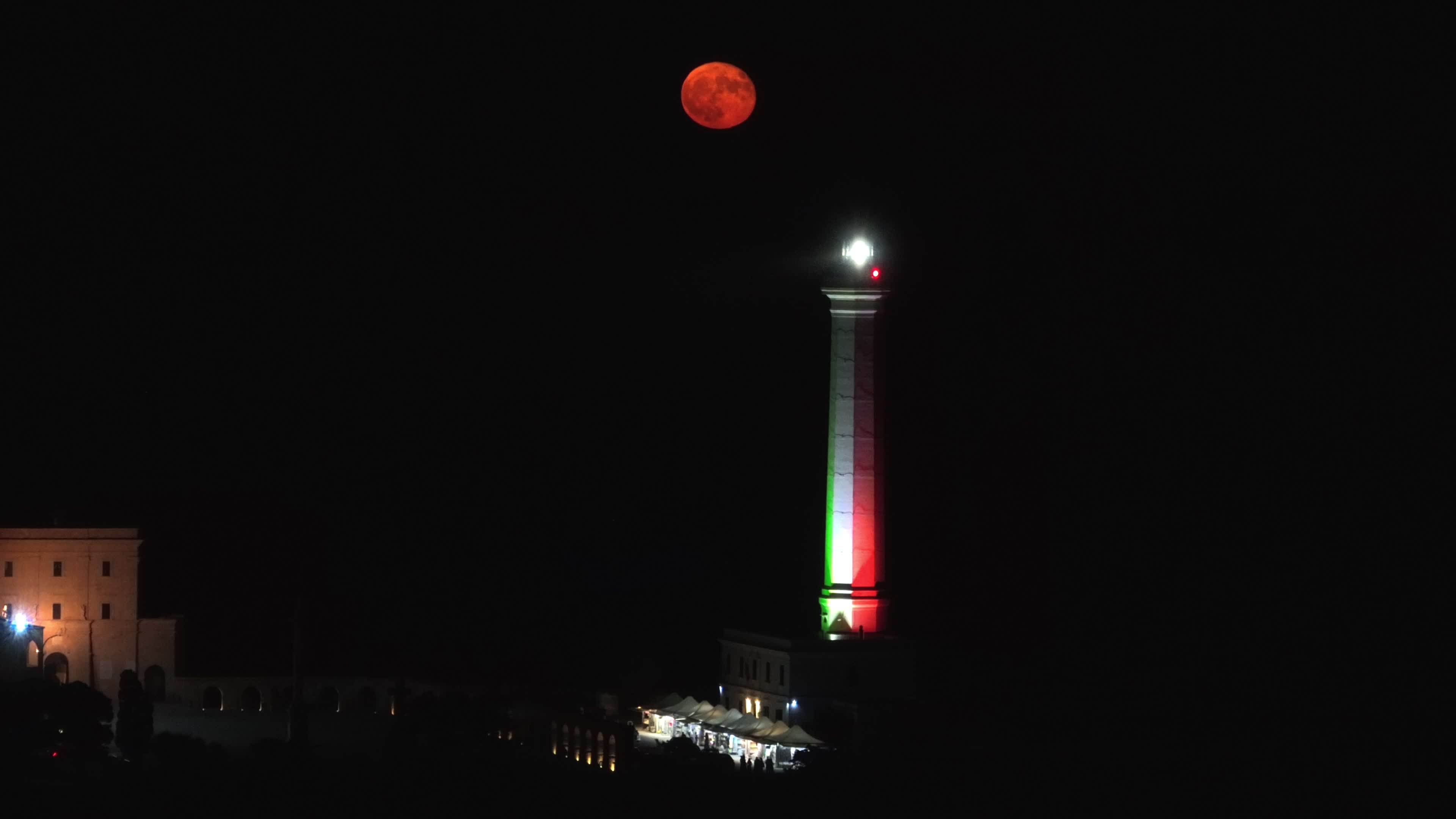 Supermoon Rises Over The Lighthouse of Santa Maria di Leuca