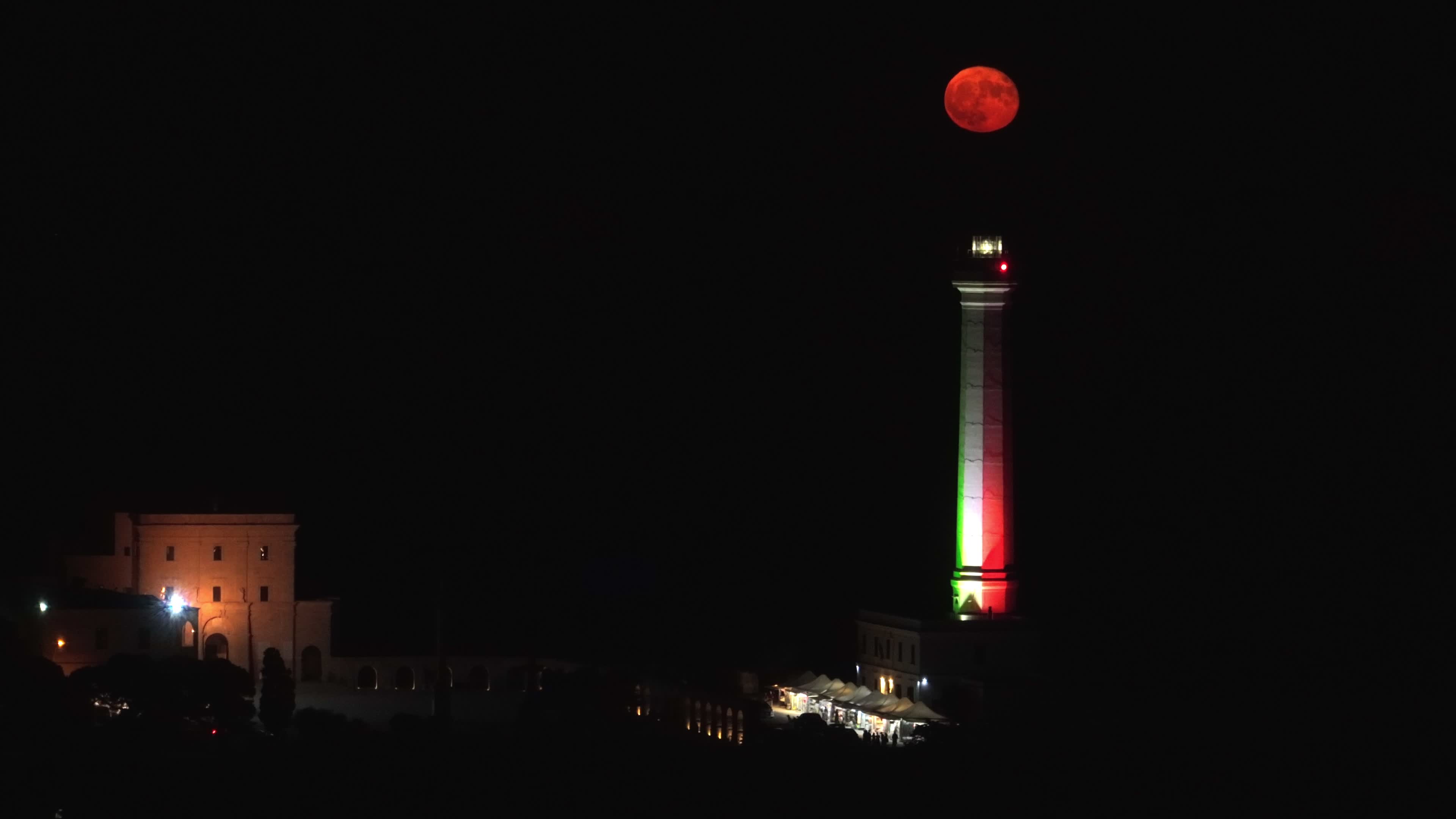 Supermoon Rises Over The Lighthouse of Santa Maria di Leuca