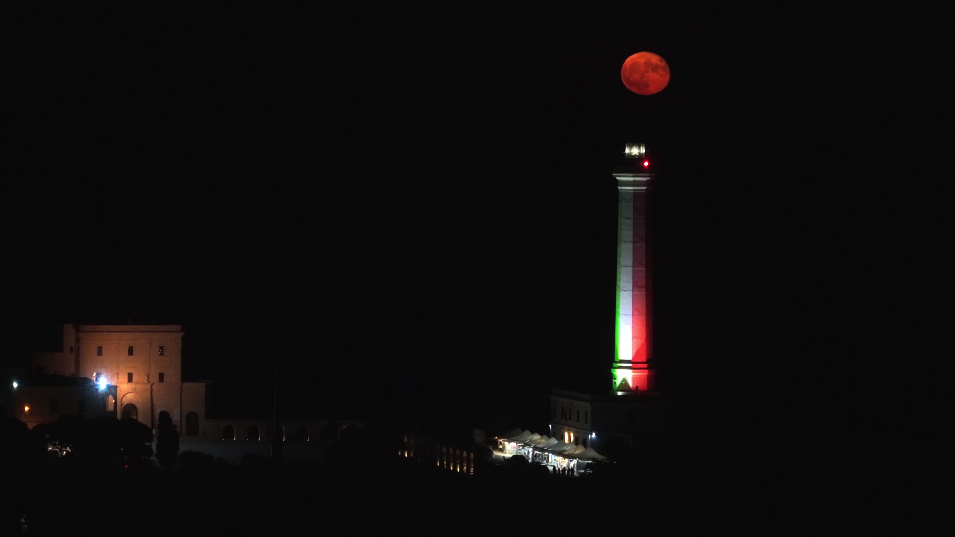 Supermoon Rises Over The Lighthouse of Santa Maria di Leuca