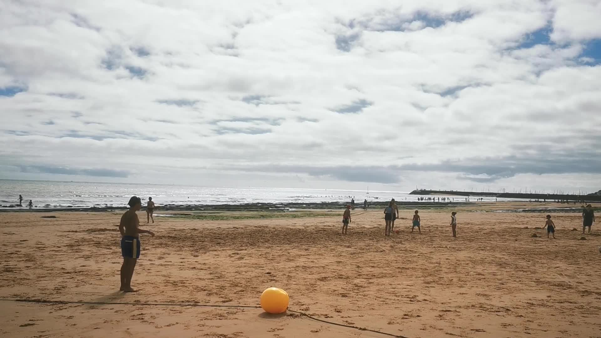 Tourists enjoying the beach in Vendée
