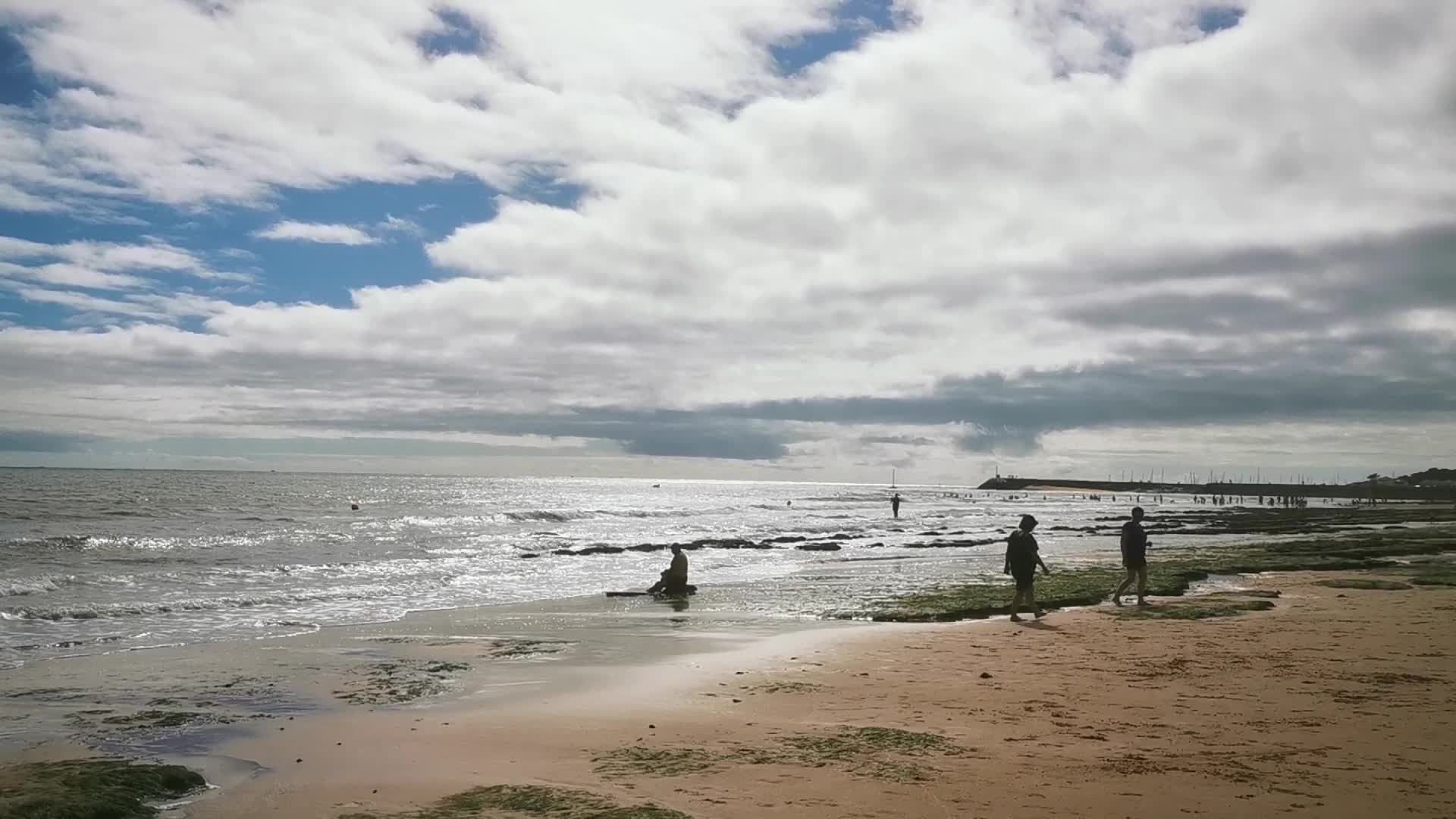 Tourists enjoying the beach in Vendée