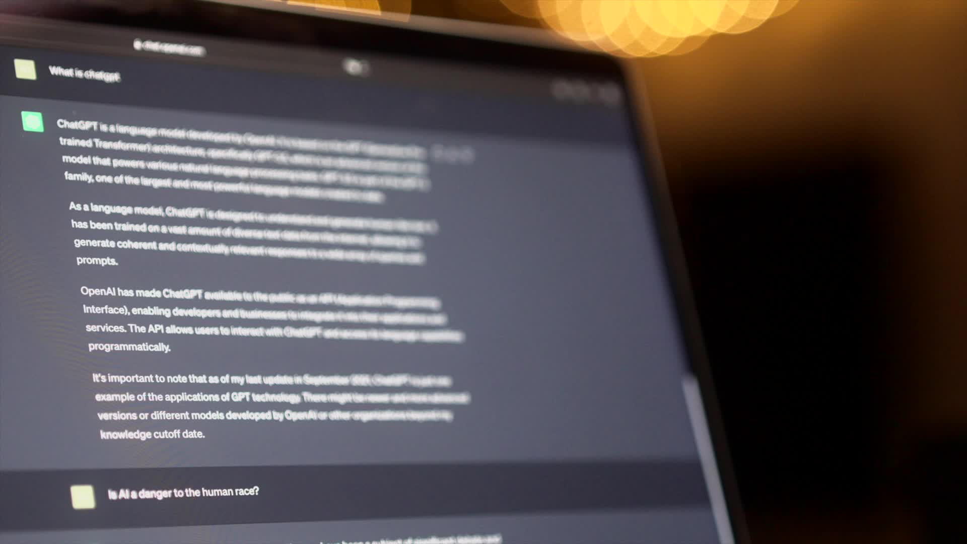 AI chat on a laptop