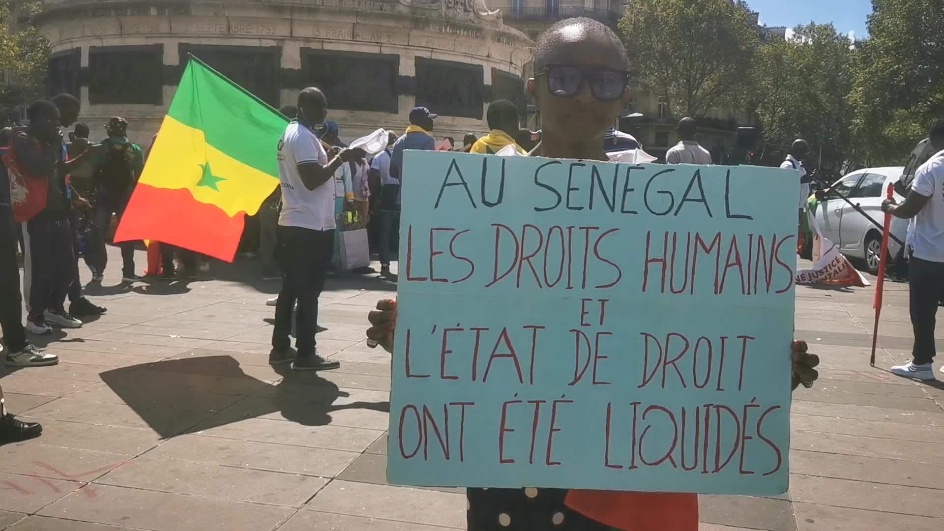Rally in support of the senegalese opposition leader Ousmane Sonko in Paris